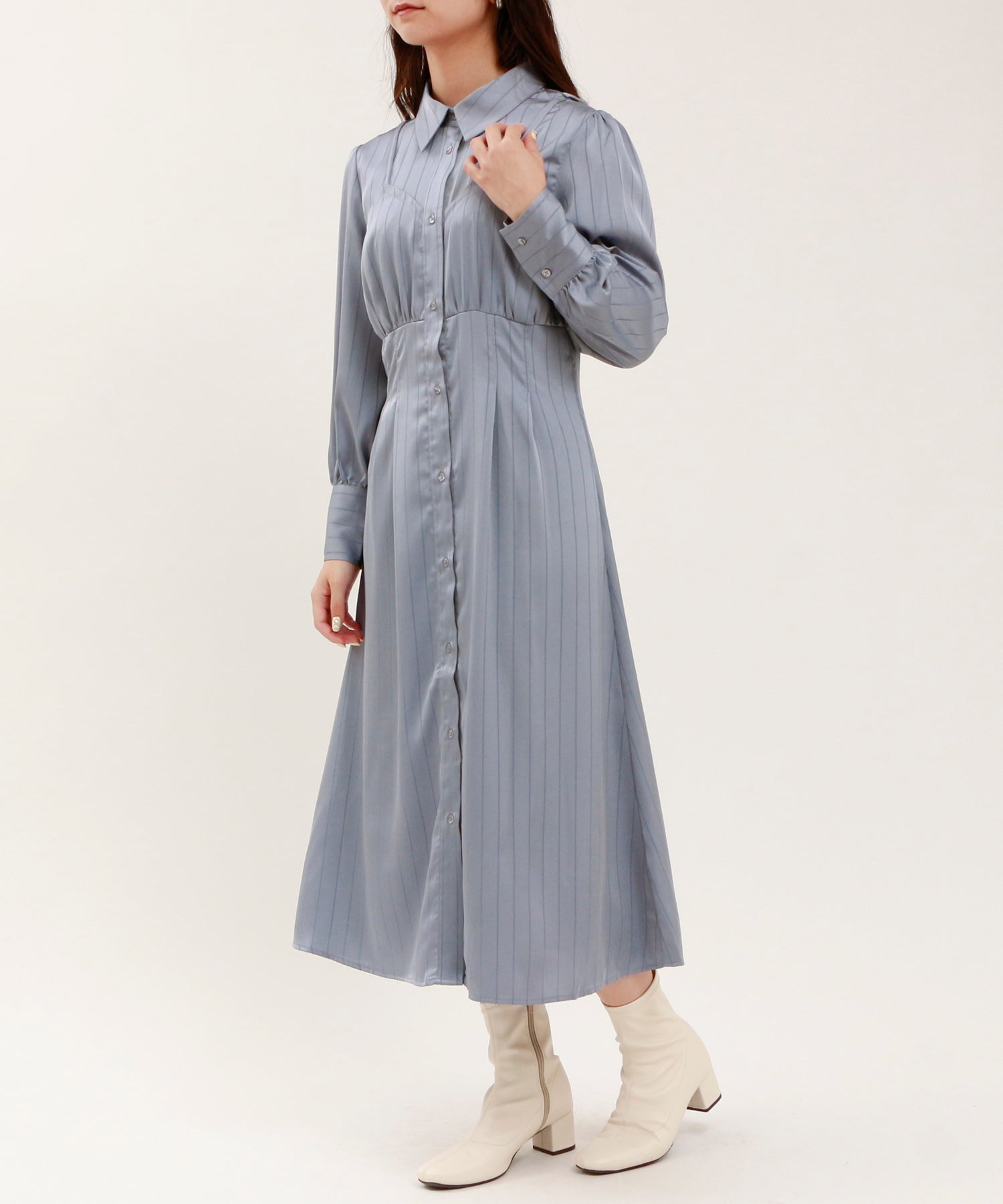 サックス model:160cm/骨格ウェーブ 着用サイズ:M