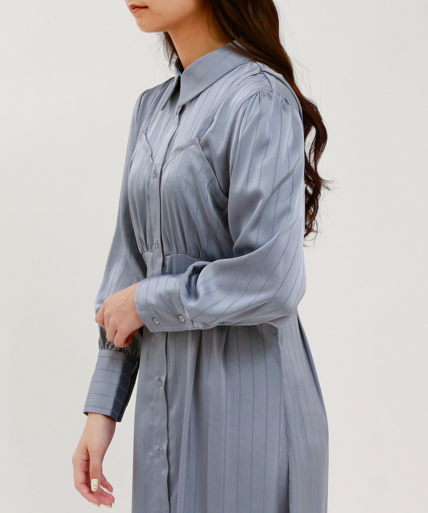 サックス model:160cm/骨格ウェーブ 着用サイズ:M