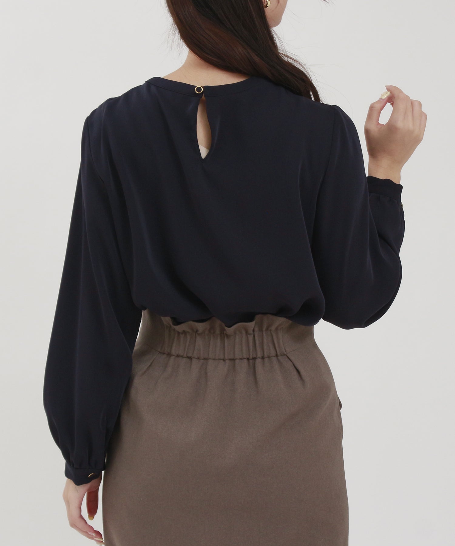 ネイビー model:160cm/骨格ウェーブ 着用サイズ:M