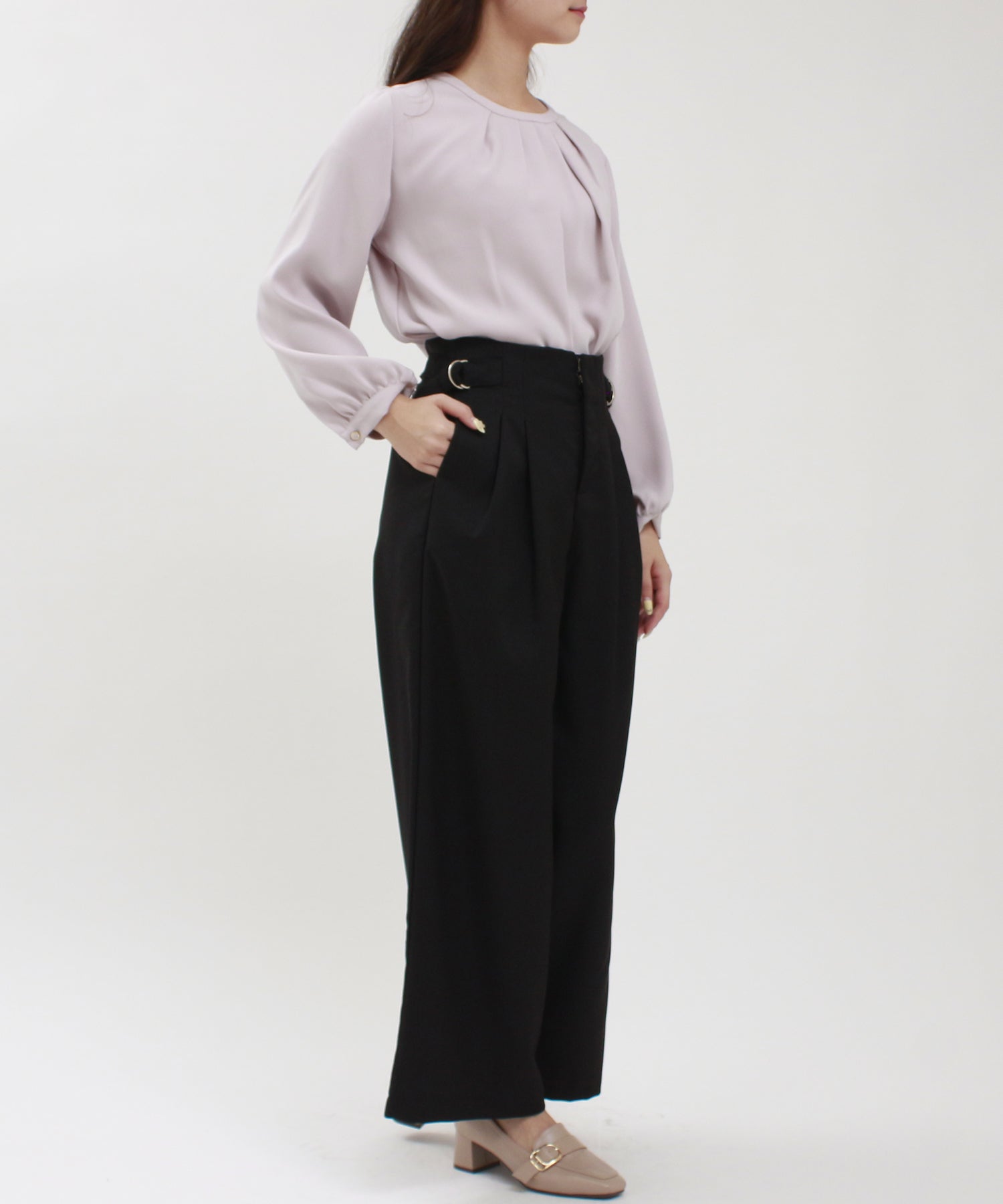 ピンクベージュ model:160cm/骨格ウェーブ 着用サイズ:M