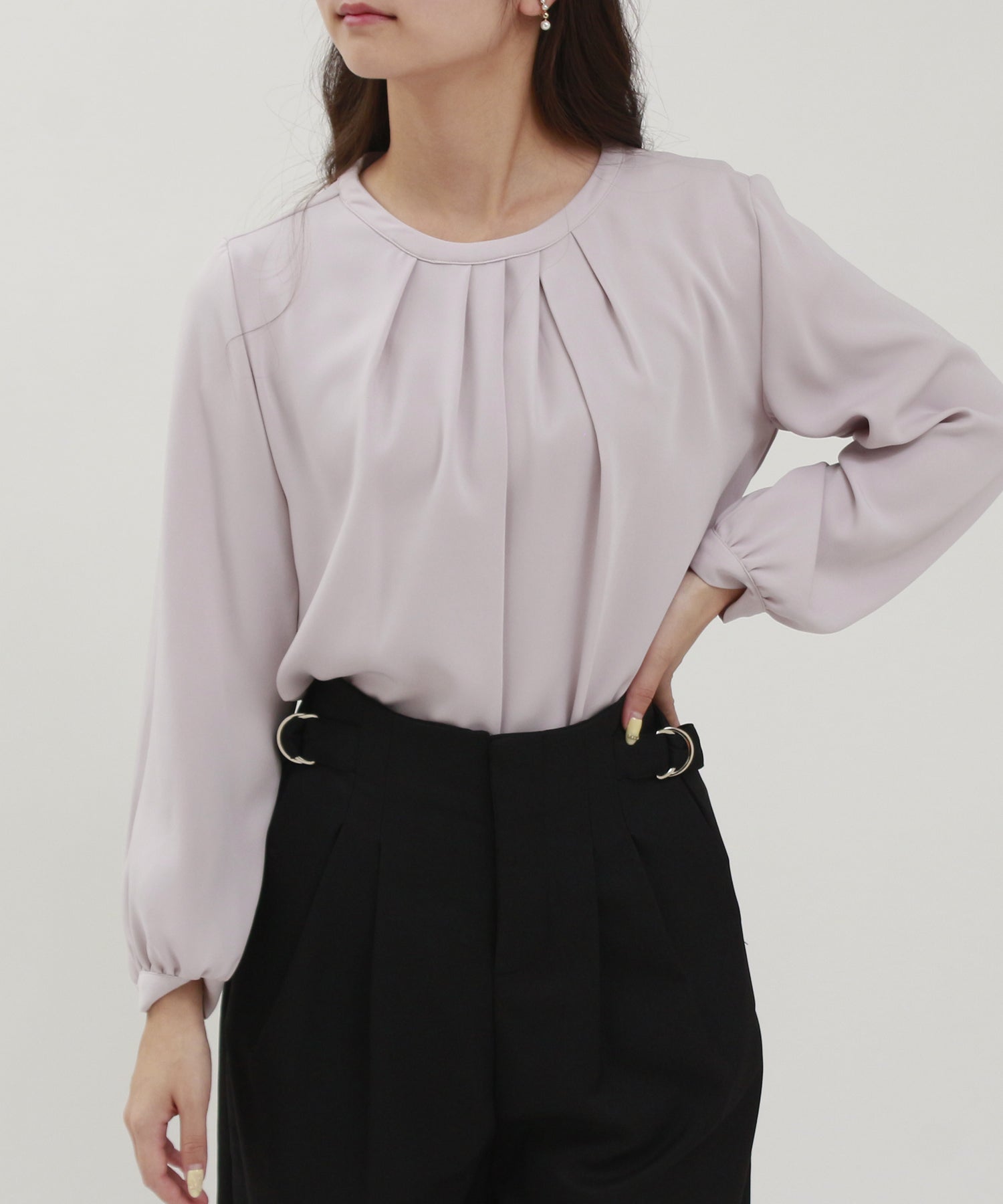 ピンクベージュ model:160cm/骨格ウェーブ 着用サイズ:M