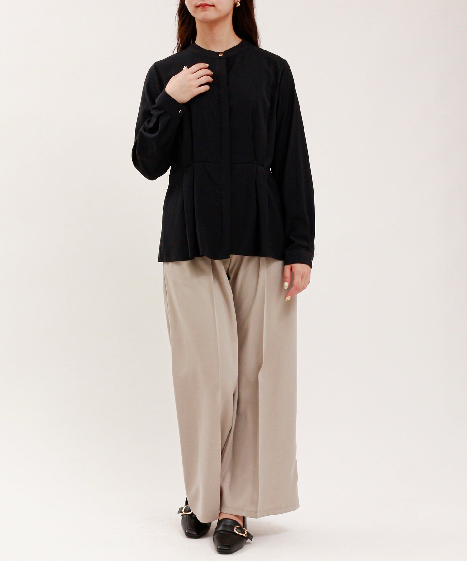 ネイビー model:160cm/骨格ウェーブ 着用サイズ:M