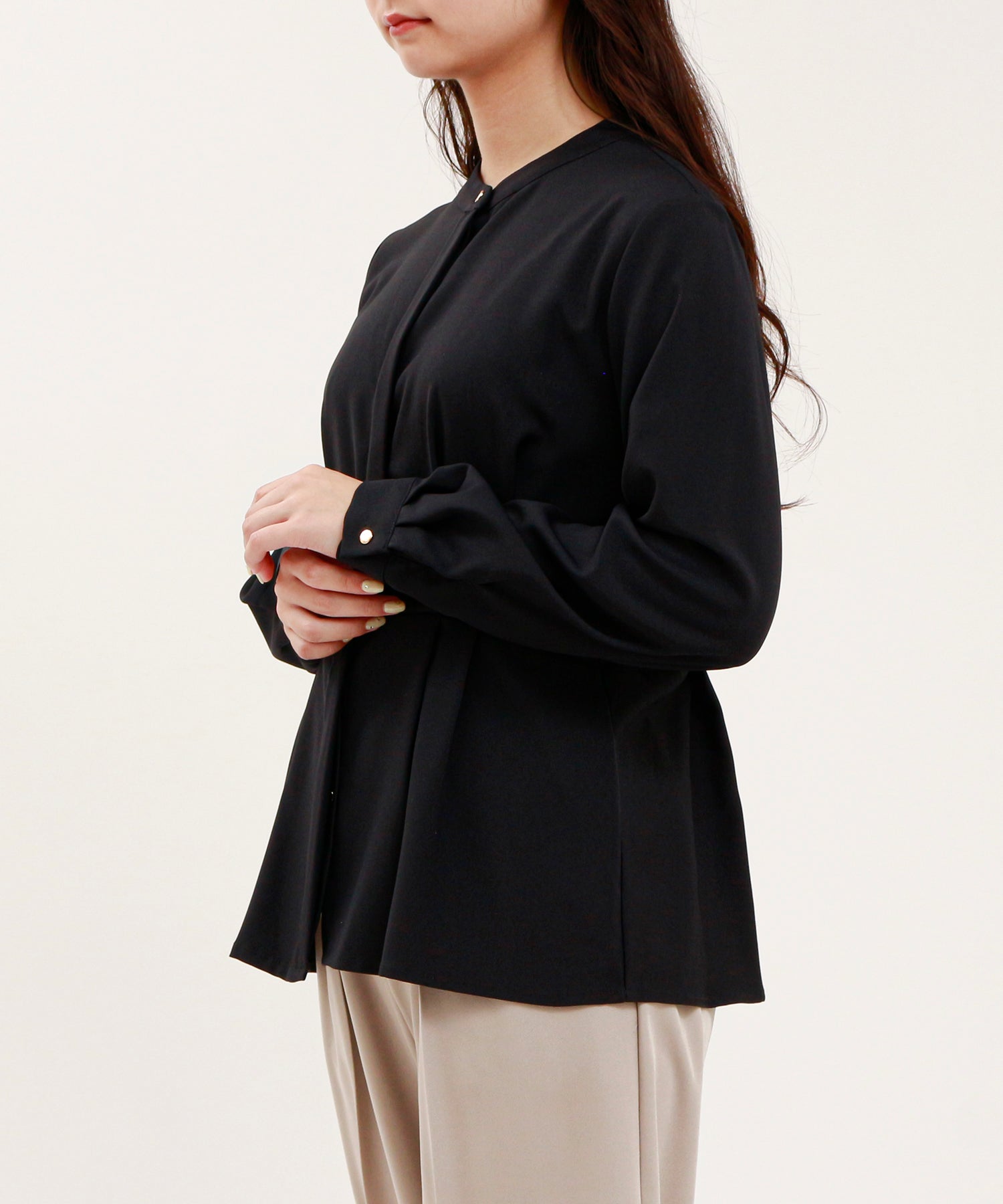 ネイビー model:160cm/骨格ウェーブ 着用サイズ:M