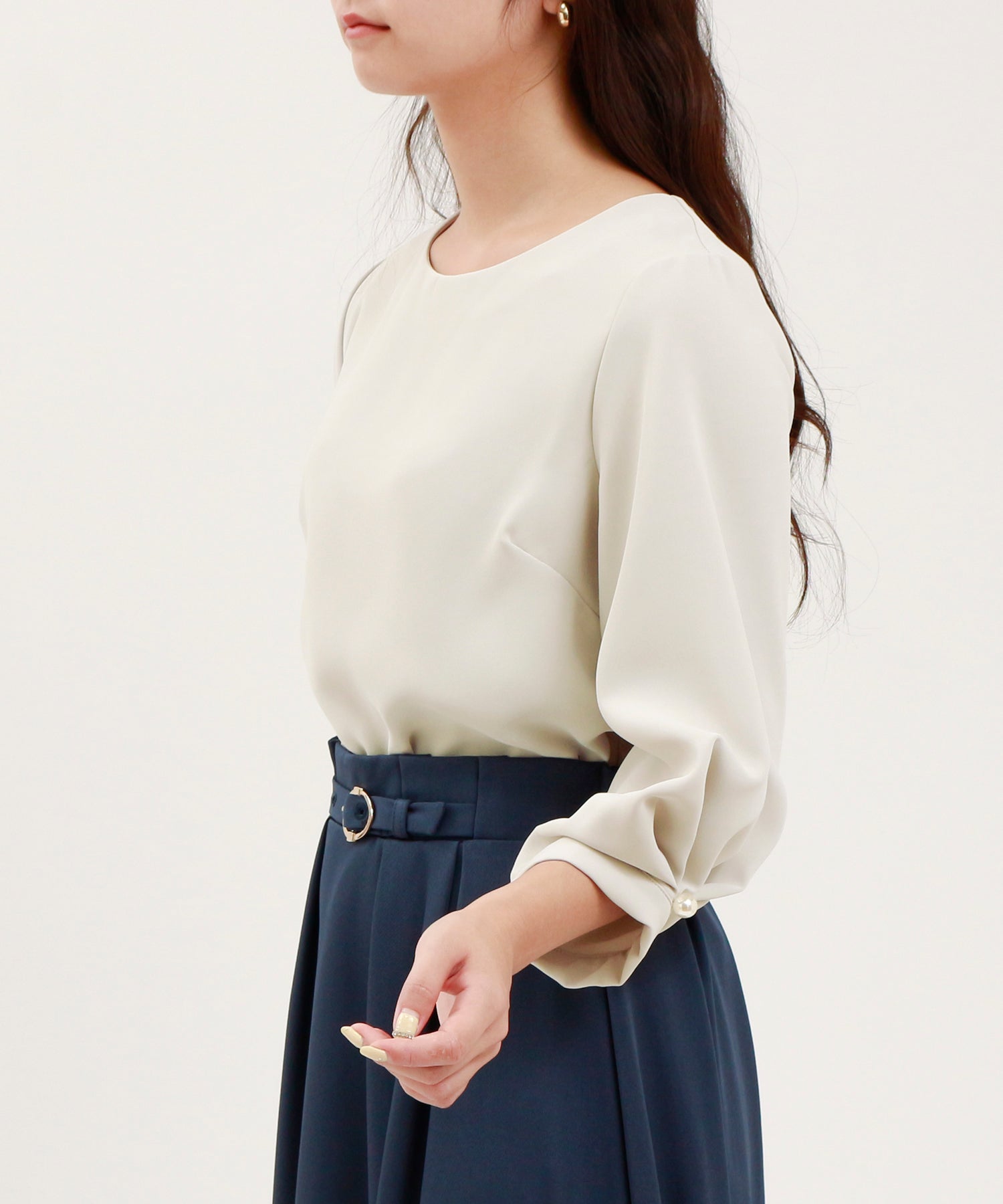 ライトグレー model:160cm/骨格ウェーブ 着用サイズ:M