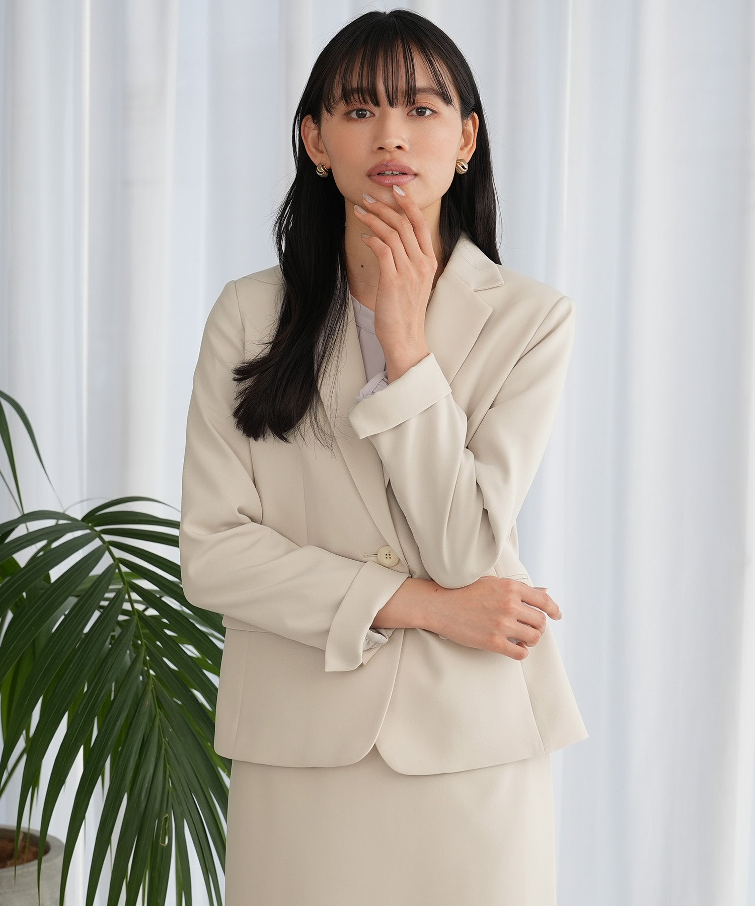 ベージュ model:165cm 着用サイズ:M