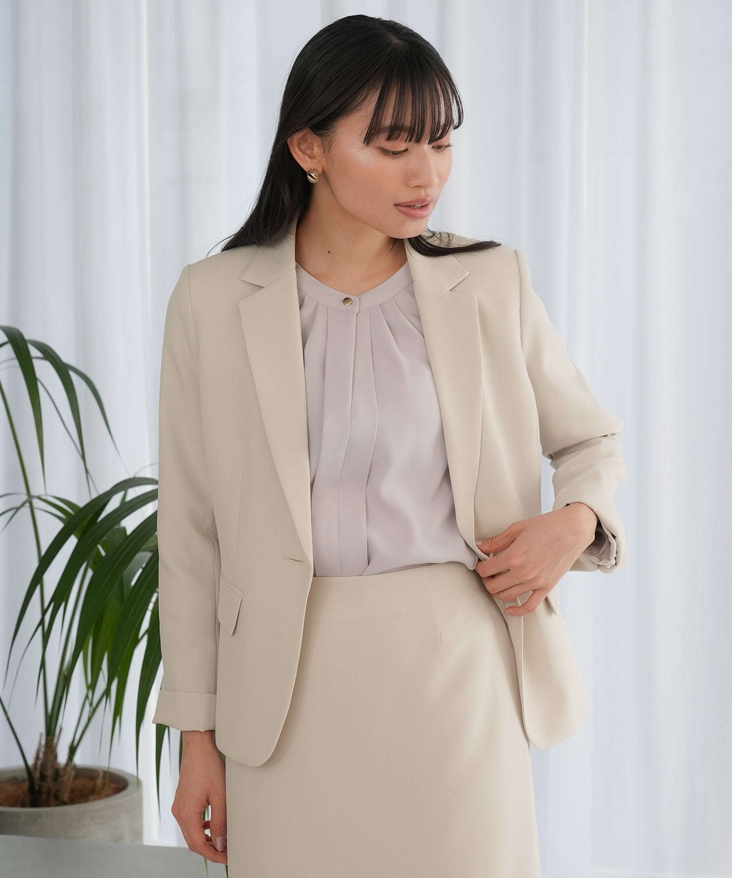 ベージュ model:165cm 着用サイズ:M