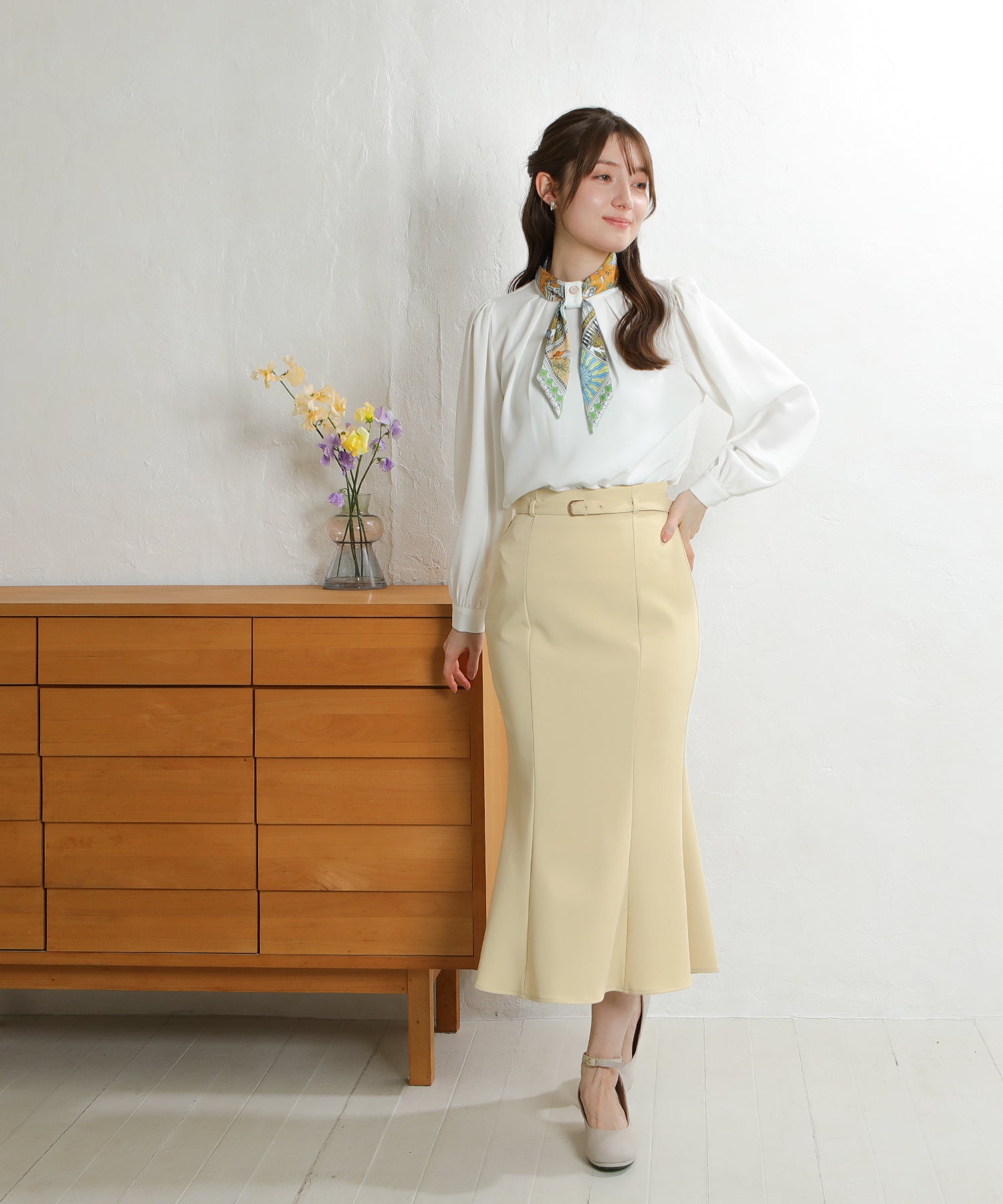 イエロー model:163 着用サイズ:M