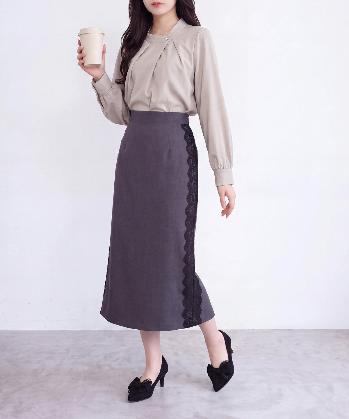 グレージュ(AI画像) model:160cm 着用サイズ:M