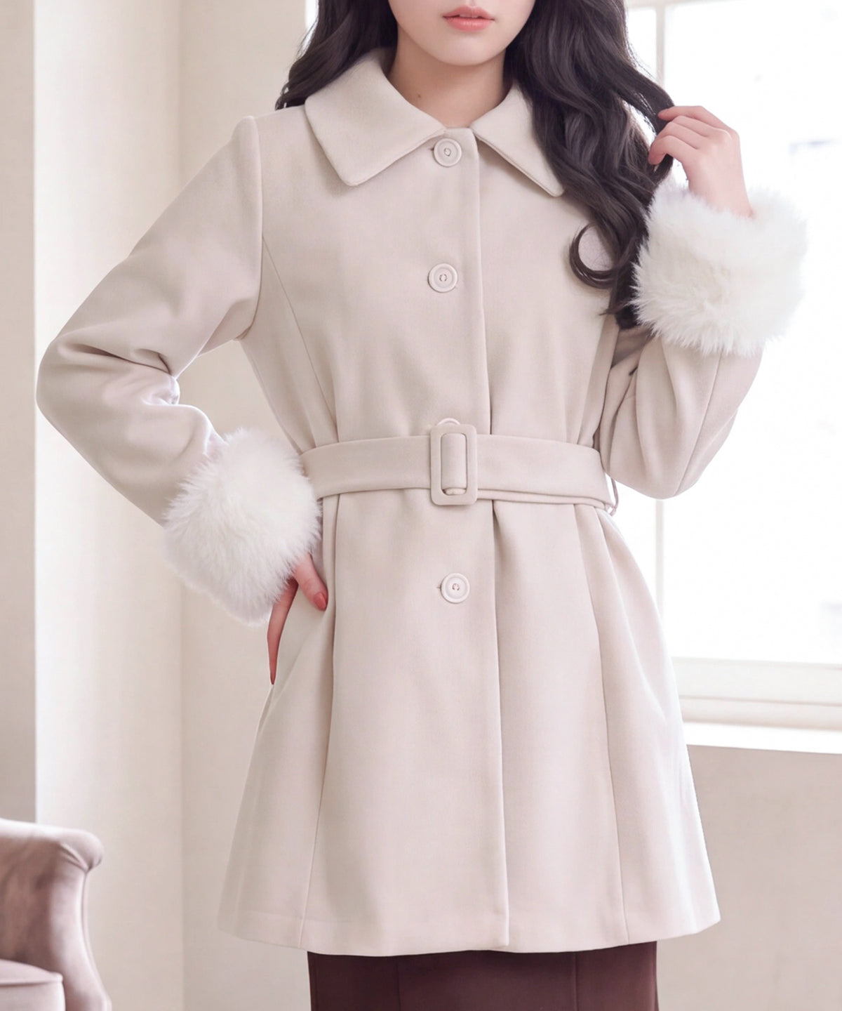 アイボリー(AI画像) model:160 着用サイズ:M