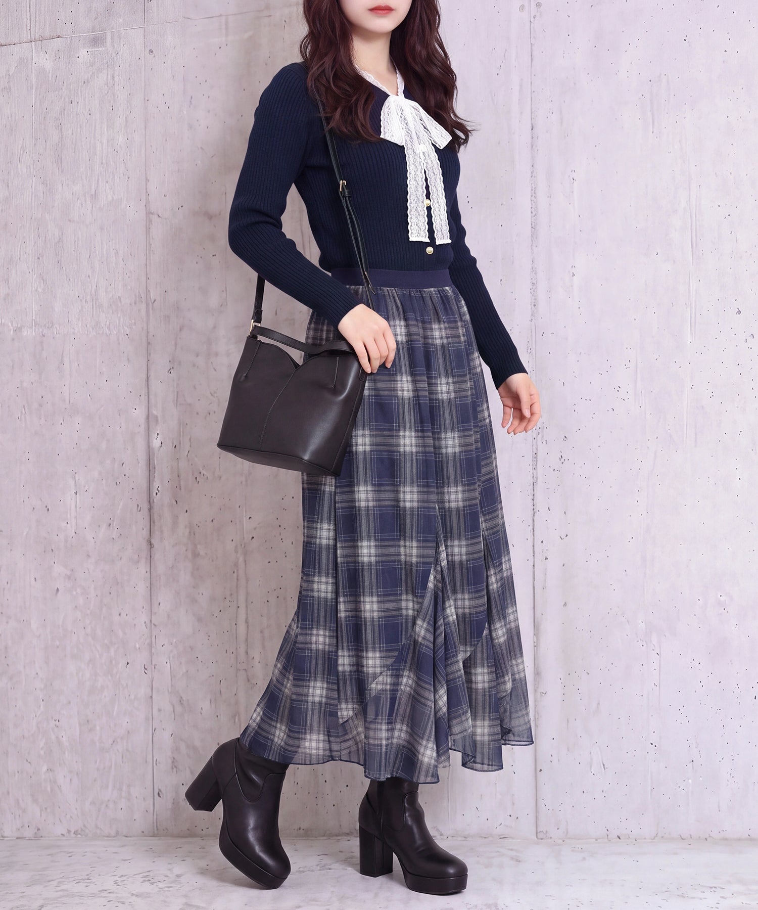 ネイビー (AI画像)　model：160㎝　着用サイズ：M