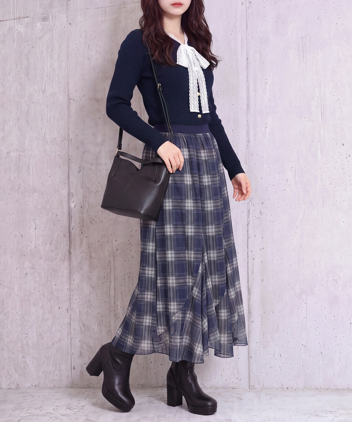 ネイビー (AI画像)　model：160㎝　着用サイズ：M