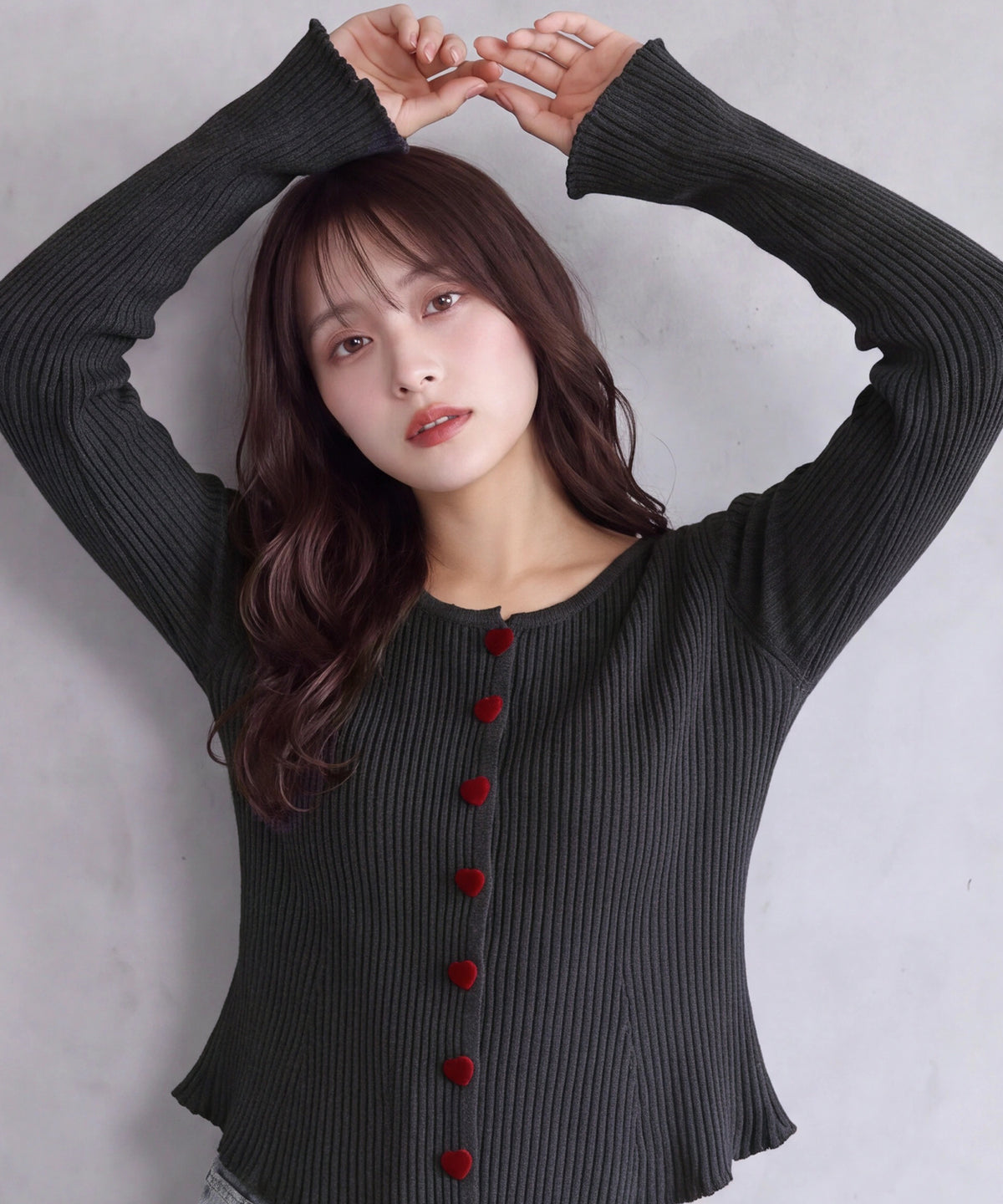 チャコール model：160cm　着用サイズ：M (AI画像)