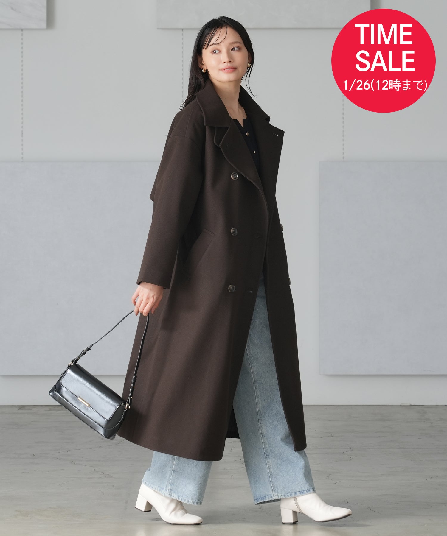 【TIME SALE】スタンド2wayニットモッサウィンタートレンチコート