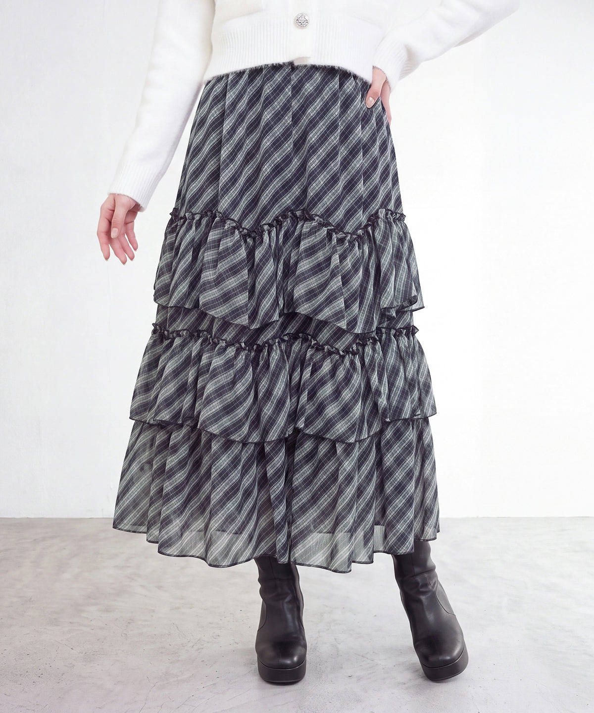 チェック(AI画像)model：160cm　着用サイズ：M