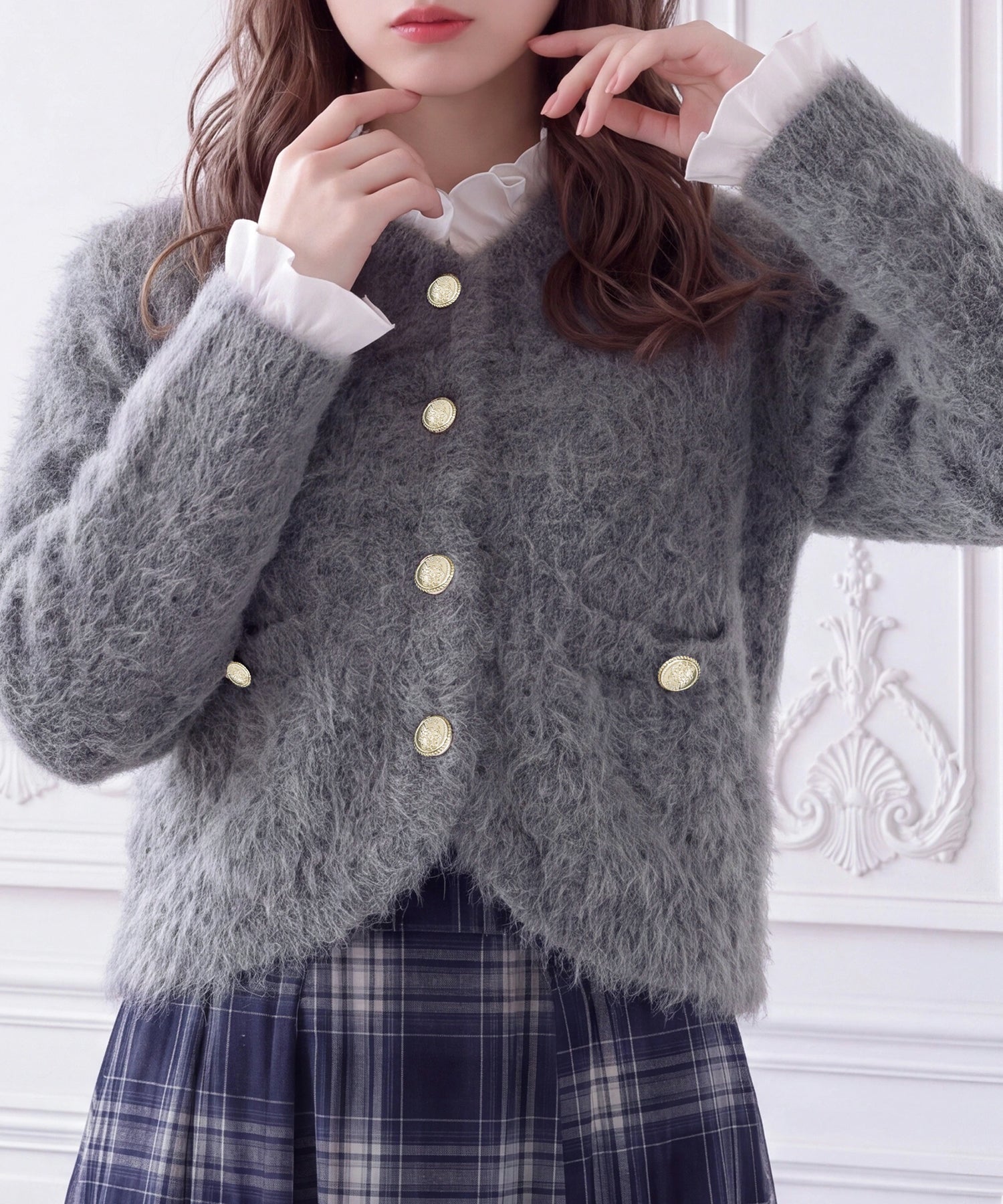 ライトグレー(AI画像)model：160cm　着用サイズ：M