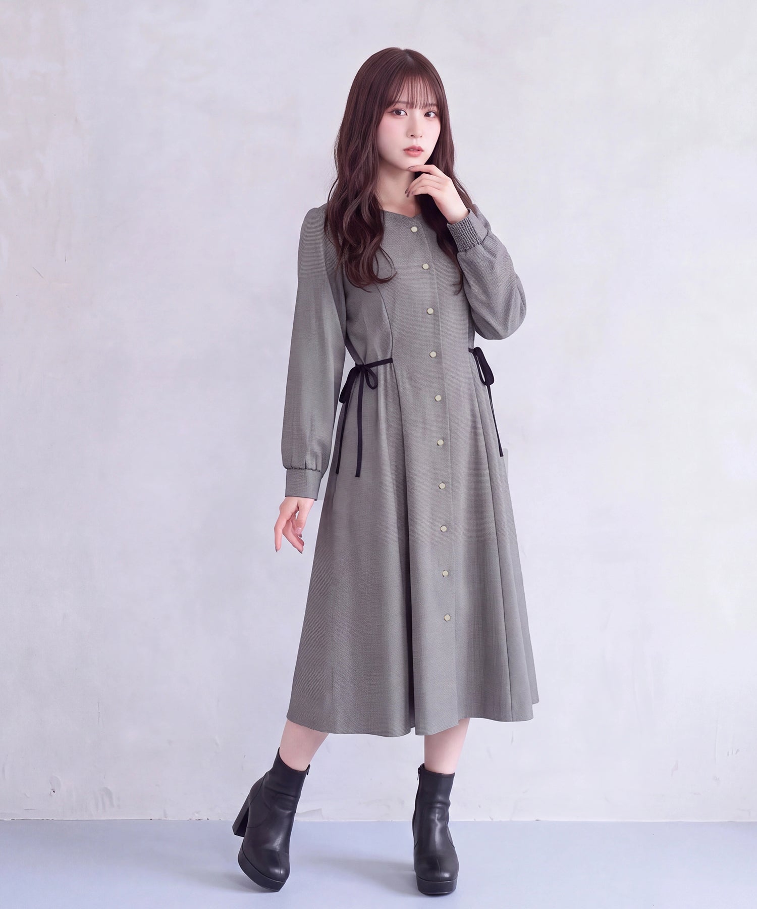 NEW】サイドリボンハートネックワンピース