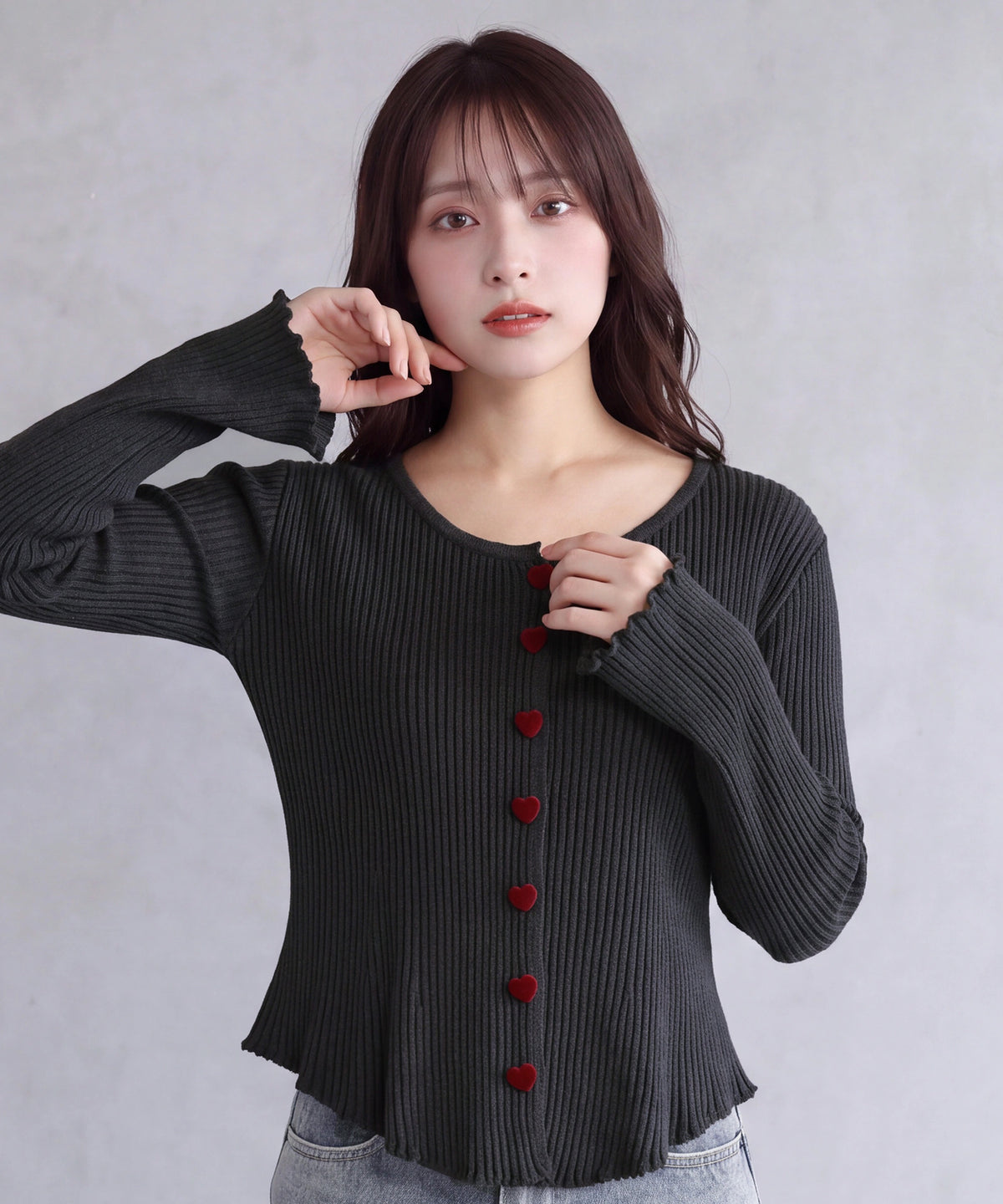 チャコール model：160cm　着用サイズ：M (AI画像)