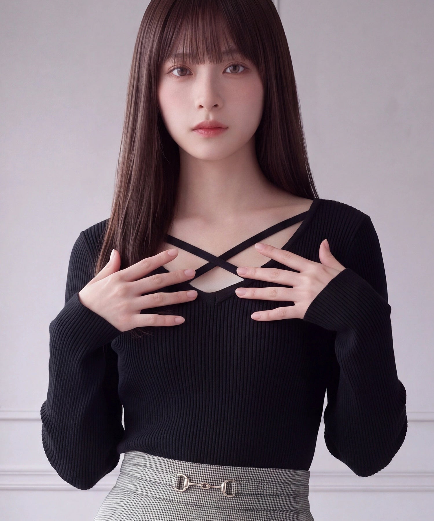 ブラック(AI画像) model：160cm 着用サイズ：M