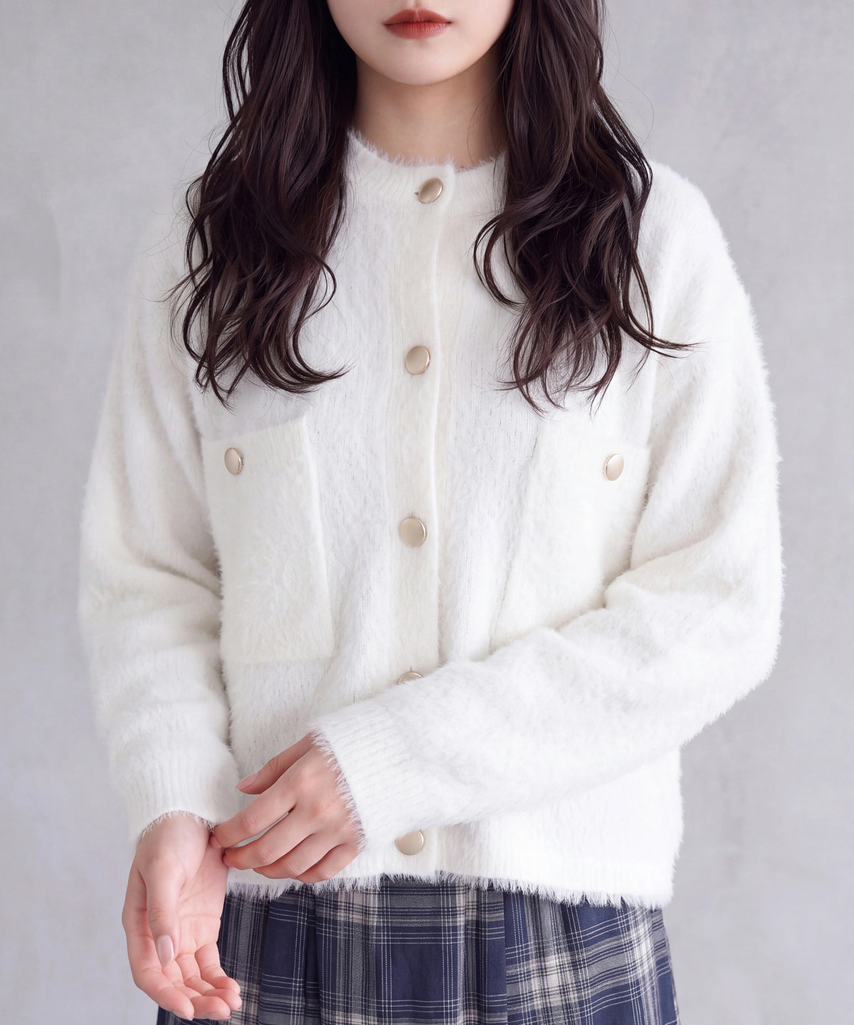 アイボリー(AI画像)　model：160㎝　着用サイズ：M