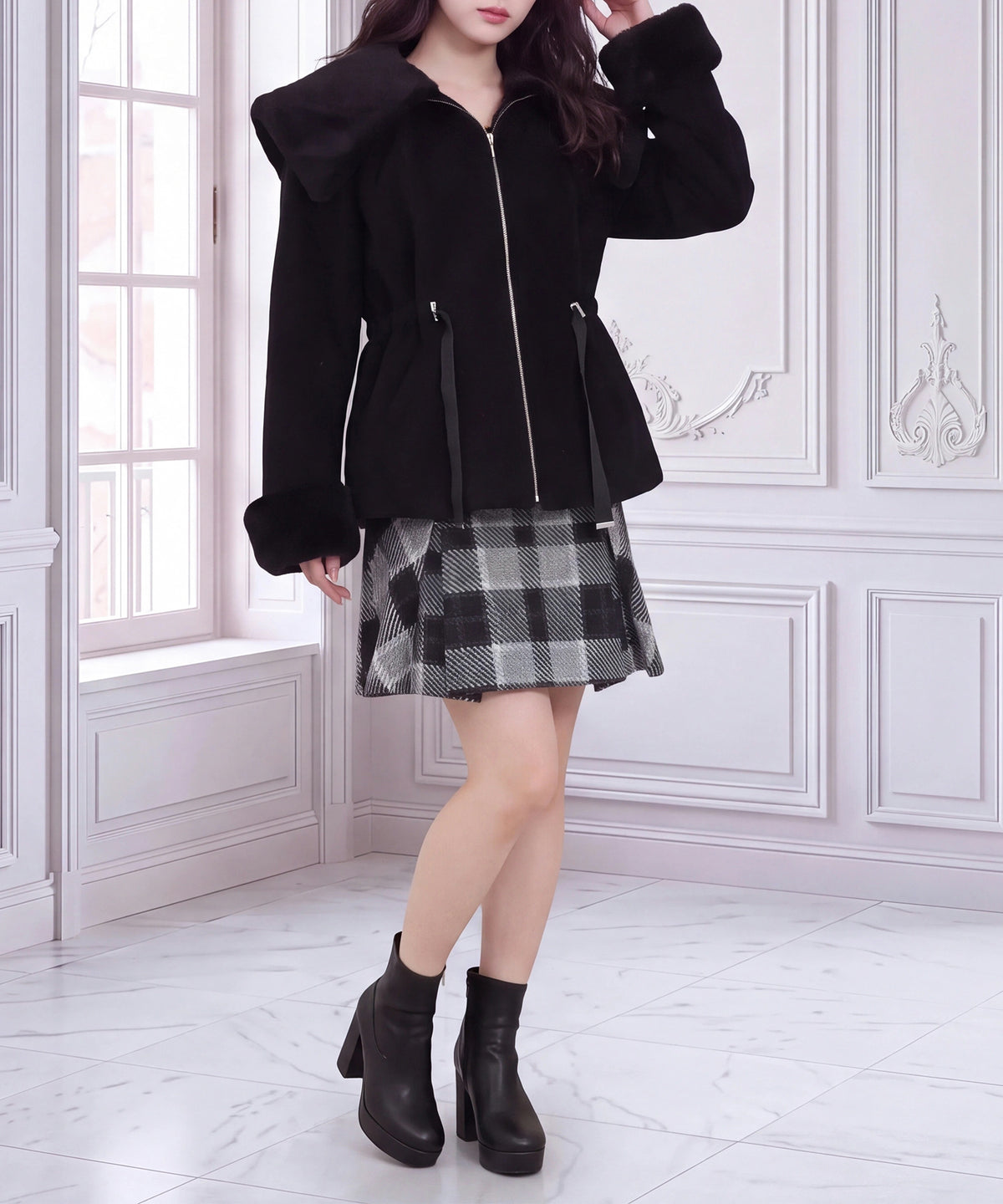 ブラック　(AI画像)　model：160　着用サイズ：M