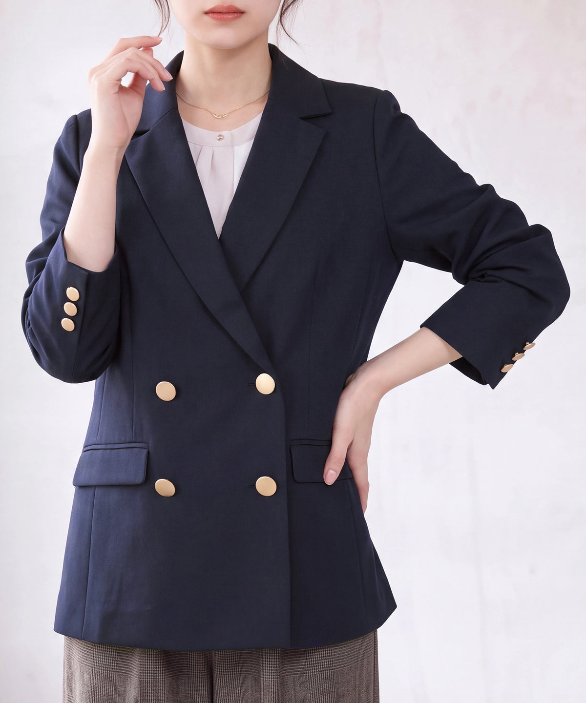ネイビー(AI画像) model：160cm 着用サイズ：M