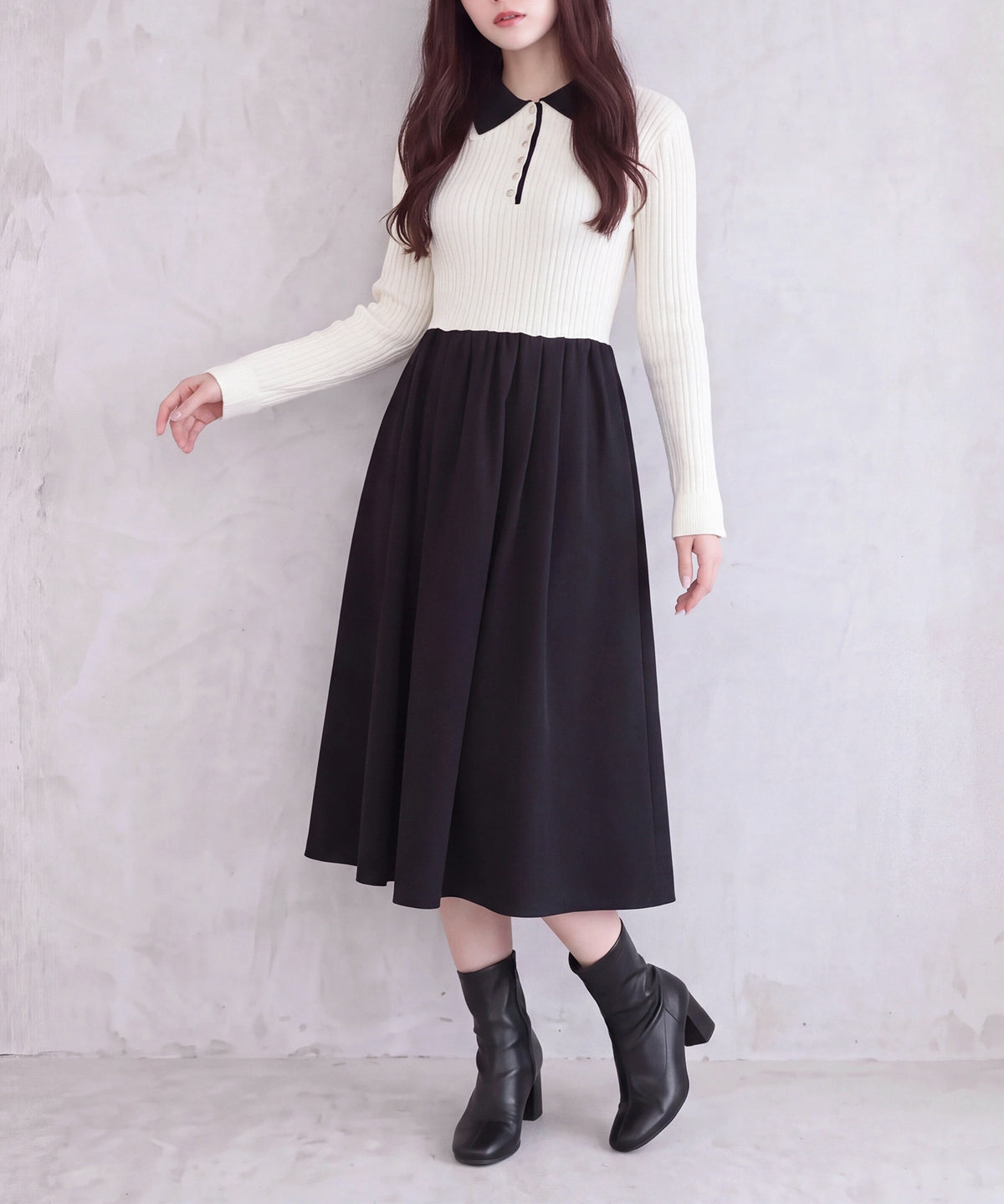 アイボリー(AI画像) model:160cm 着用サイズM