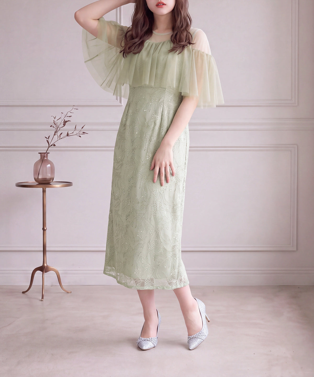 グリーン(AI画像)　model：156　着用サイズ：M