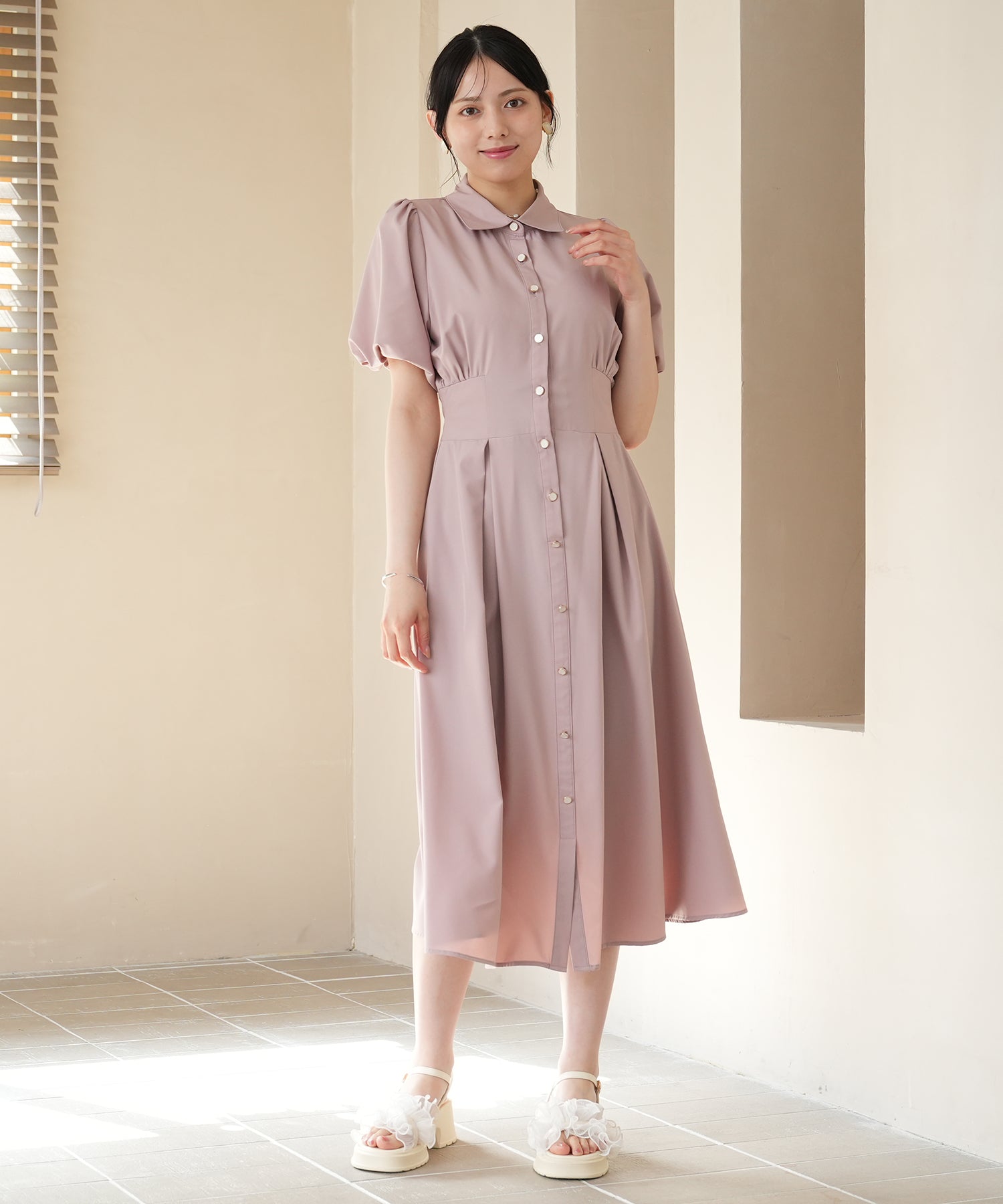 ピンクベージュ　model：164　着用サイズ：M