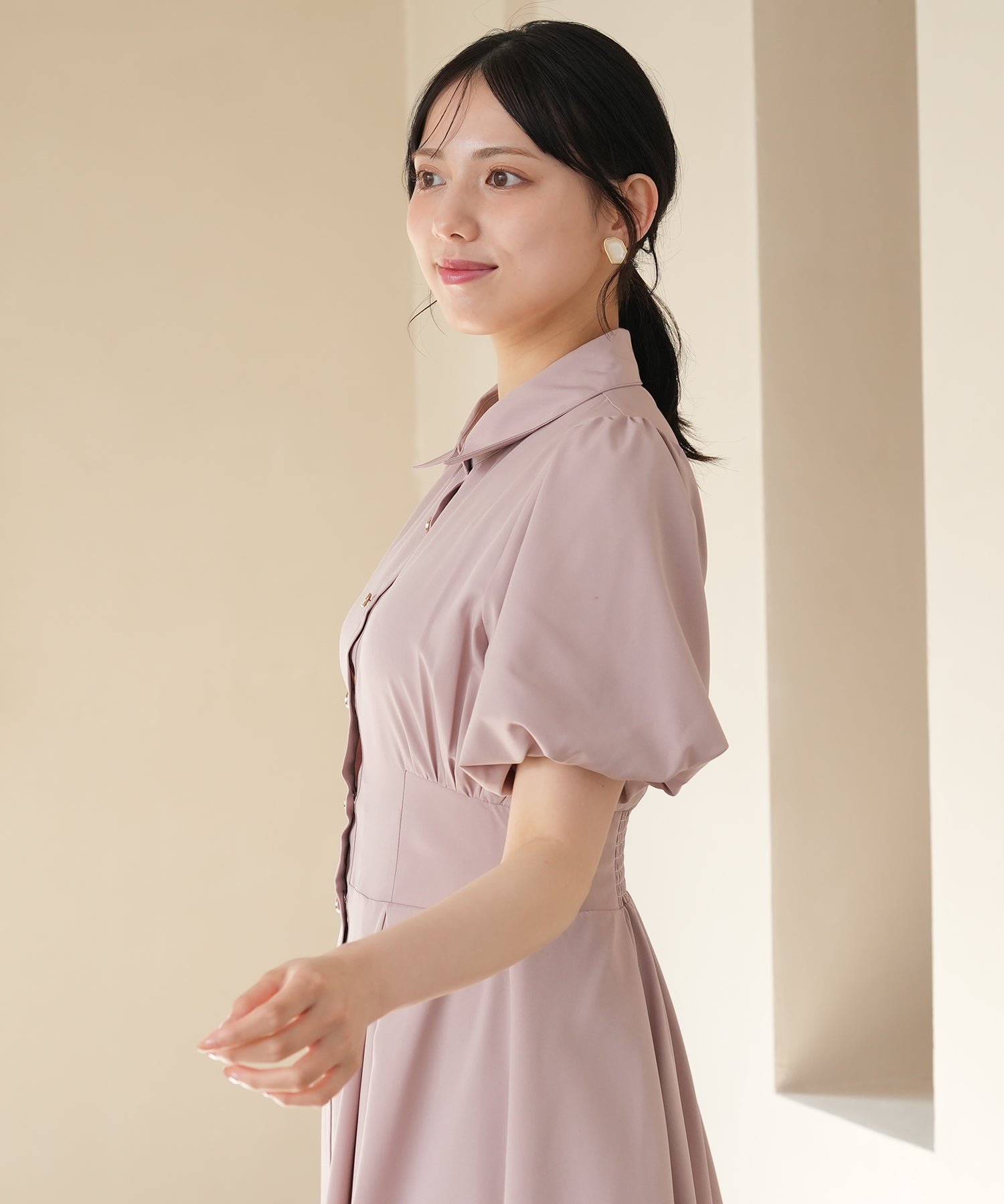 ピンクベージュ　model：164　着用サイズ：M