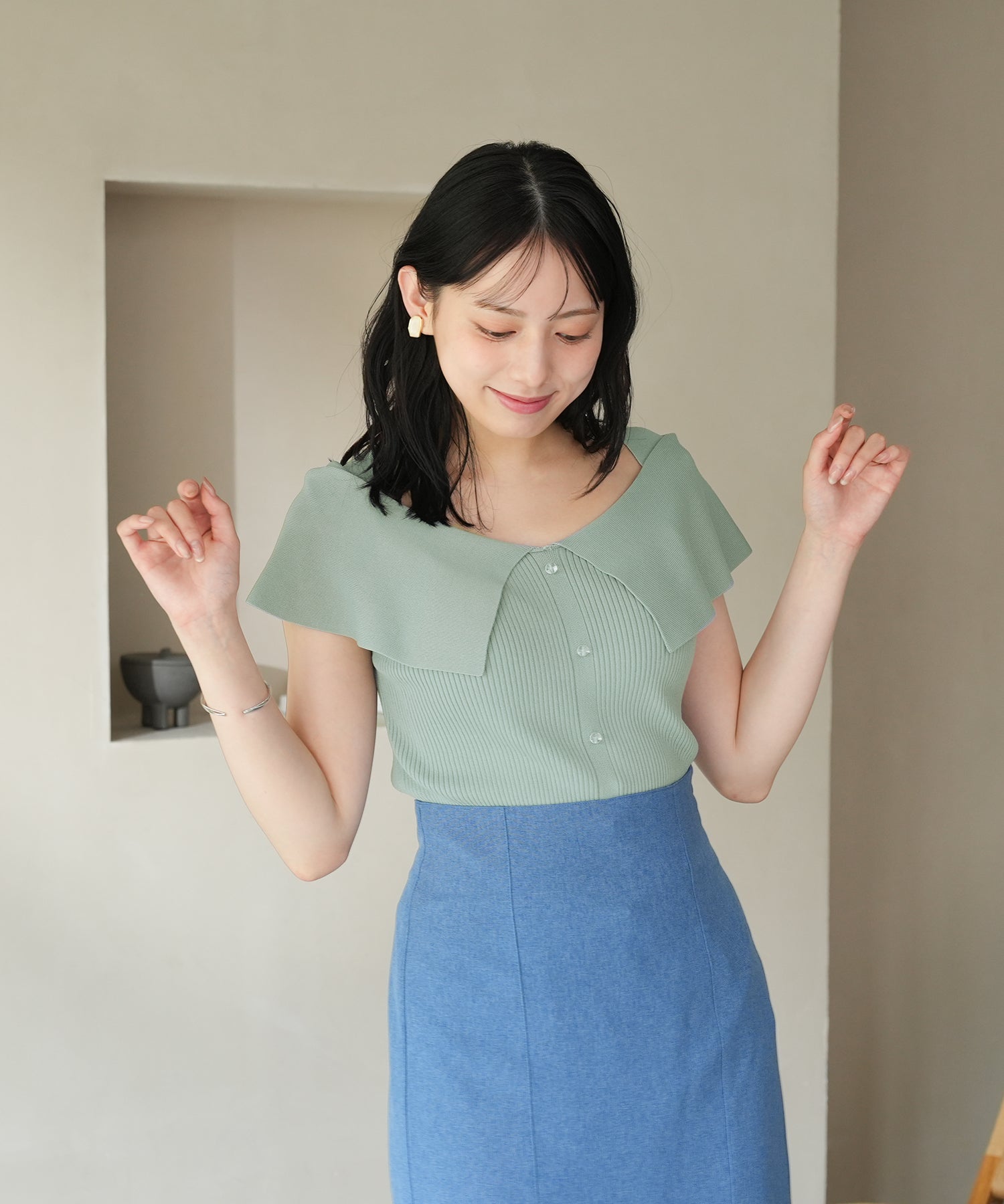 ミント　model:164cm　着用サイズ：M