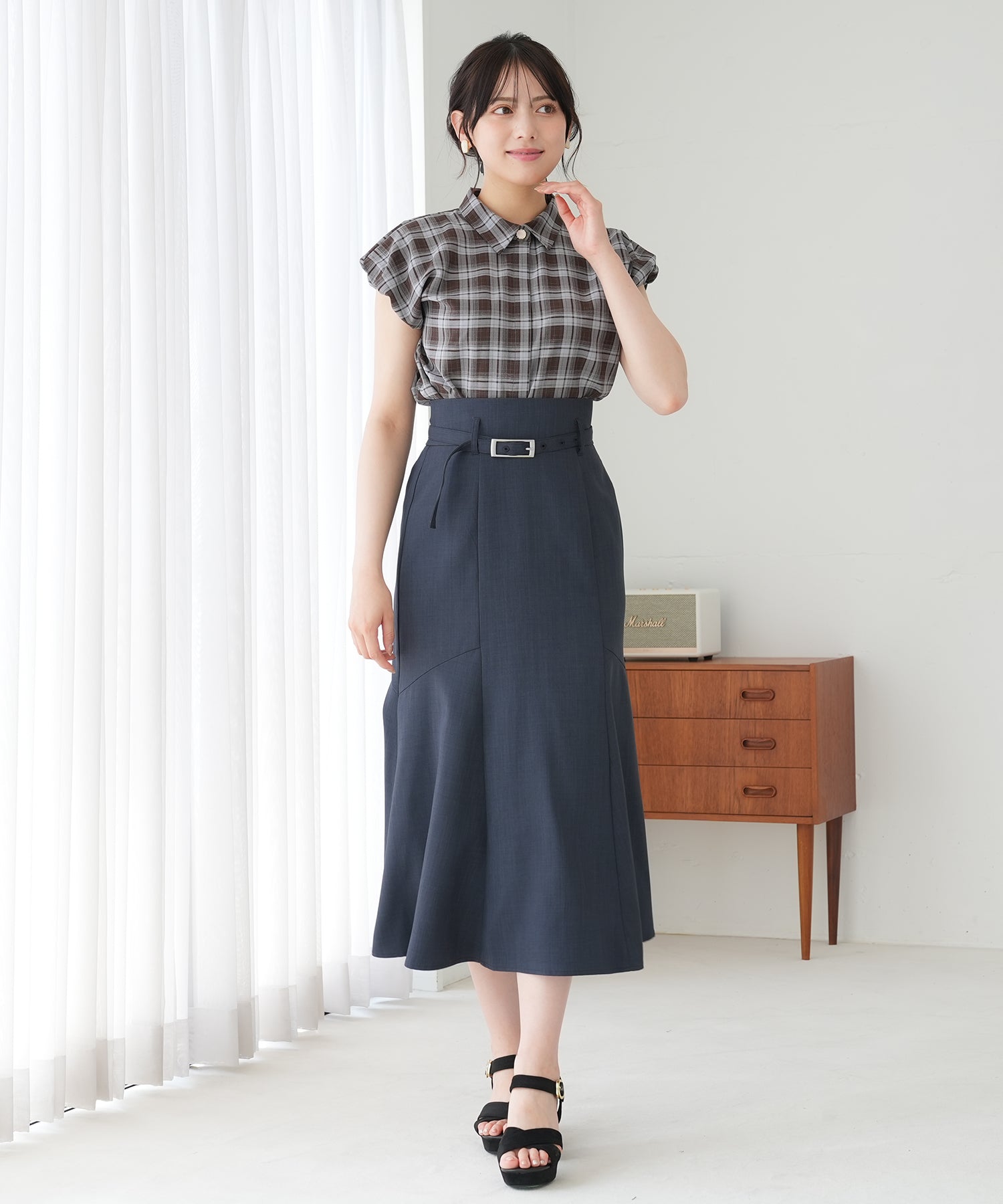 ブラウン×ブルー　model：164　着用サイズ：M