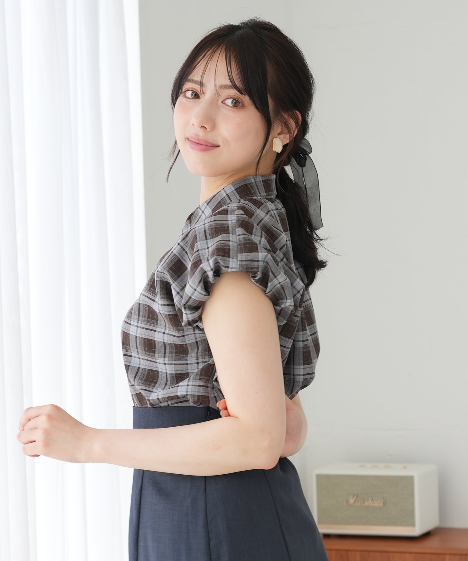 ブラウン×ブルー　model：164　着用サイズ：M