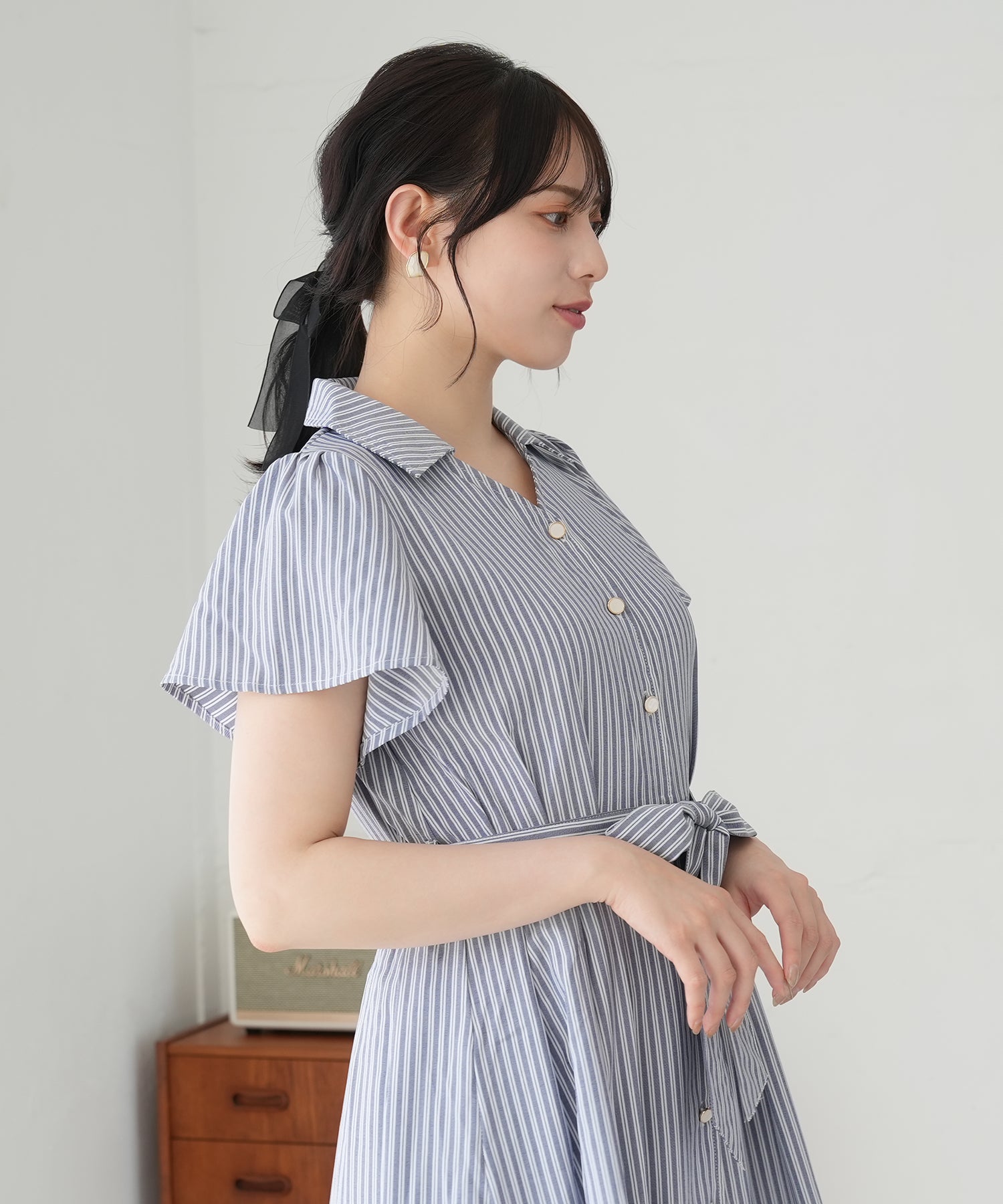 ホワイト×ブルー　model：164　着用サイズ：M
