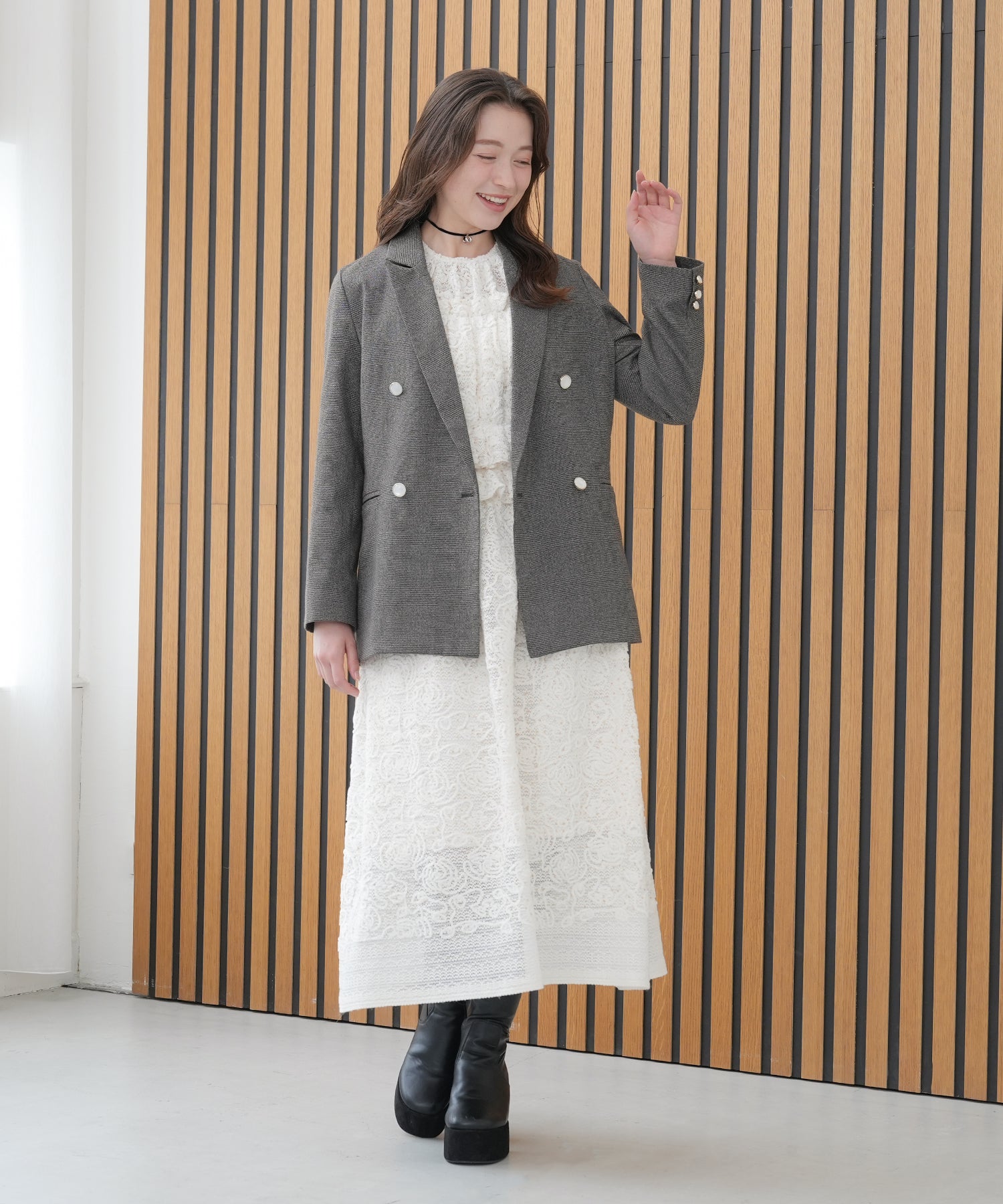 アイボリー　model:162cm  着用サイズ：M