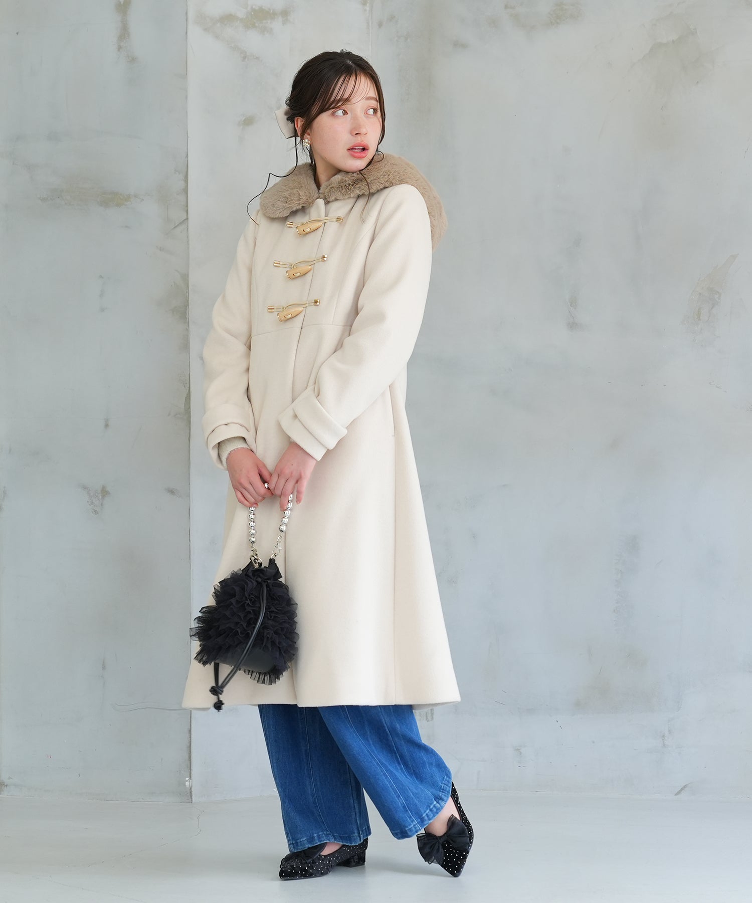 ベージュ　model：162　着用サイズ：M