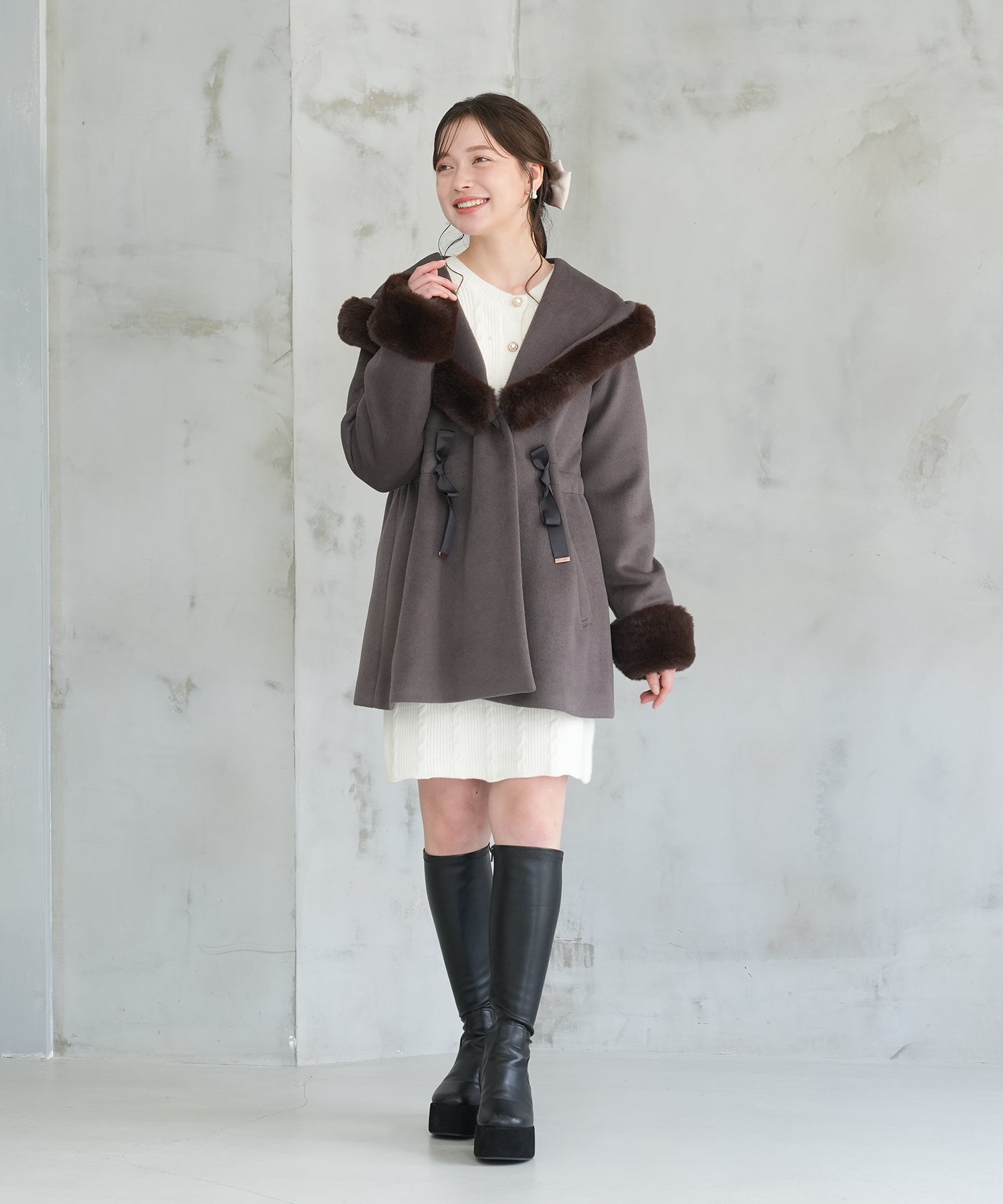 アイボリー　model:162　着用サイズ：M