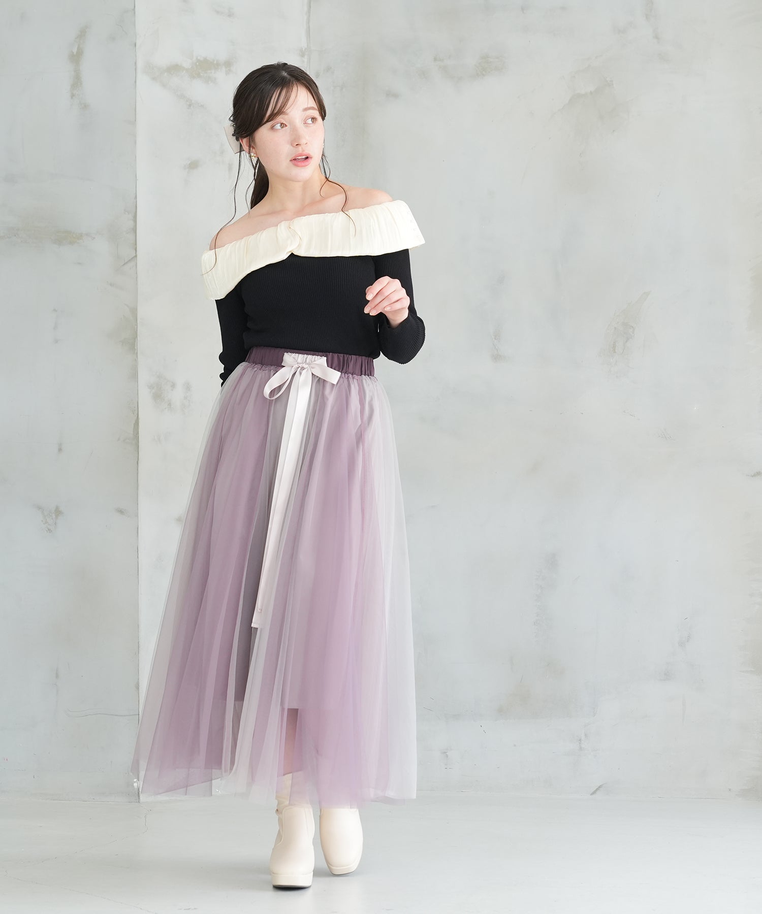 パープル　model:162　着用サイズ：M