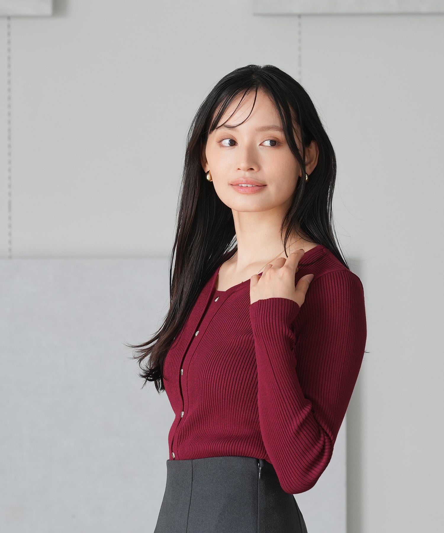 ワイン　model：165　着用サイズ：M