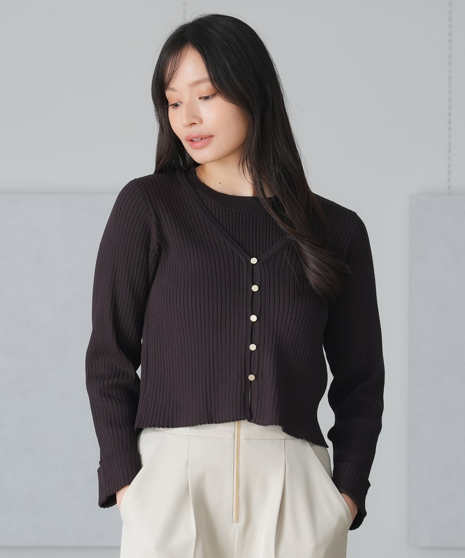 ETRO アンサンブルニット Tiaclasse アンサンブル 「インナーセット・洗える」ボーダー編み