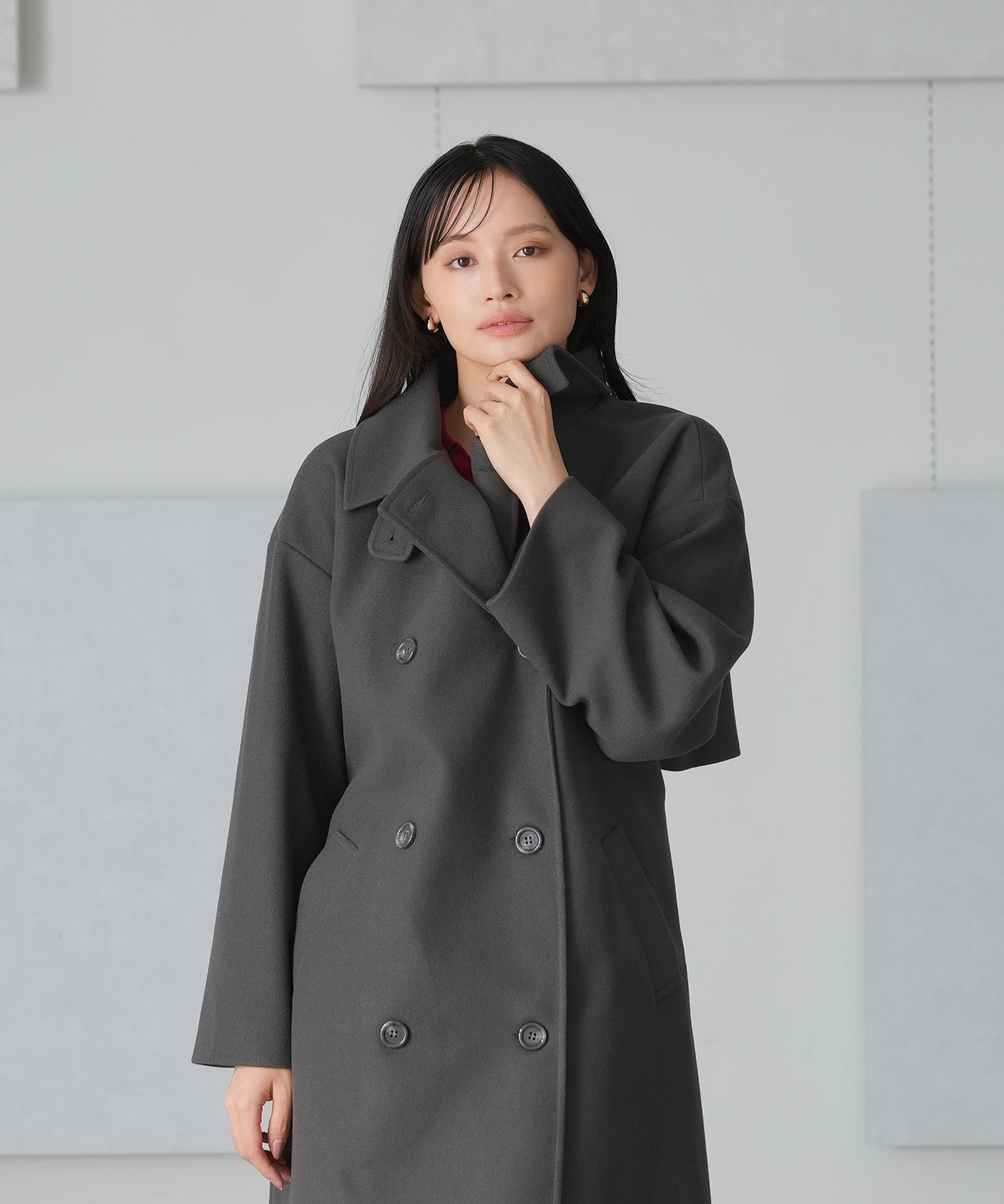 スタンド2wayニットモッサウィンタートレンチコート