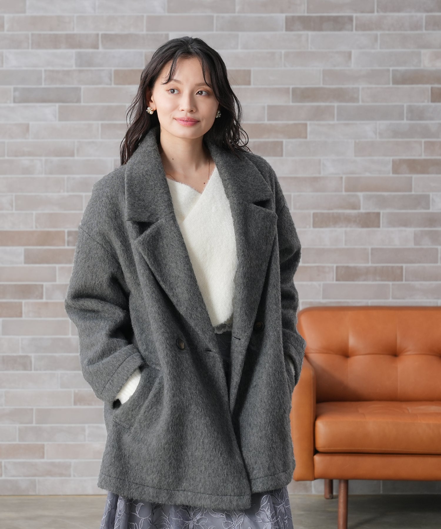 シャギーテーラーハーフコート