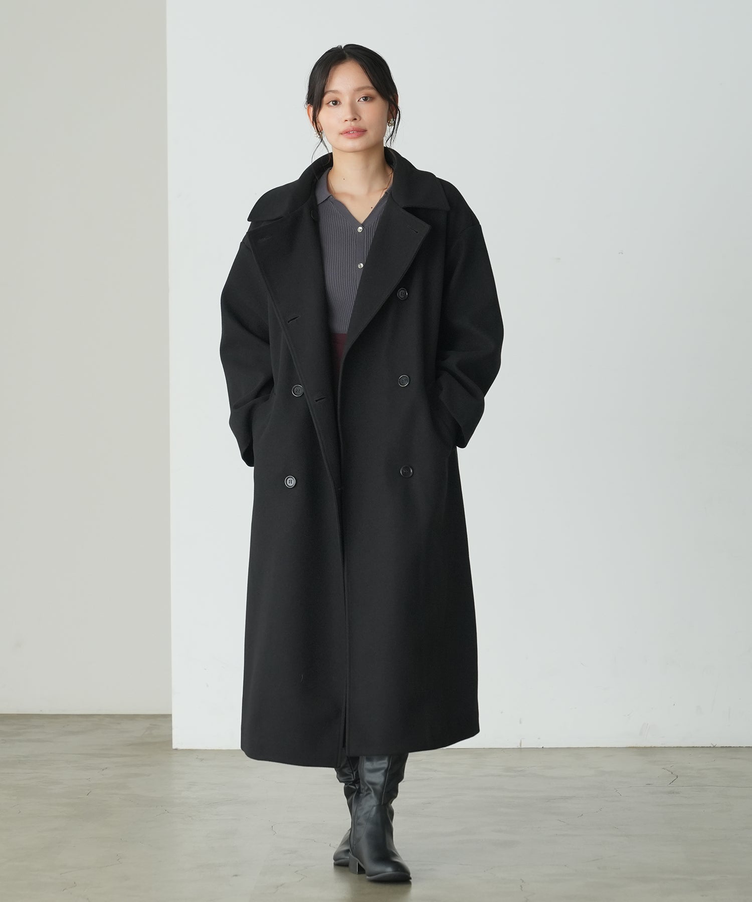 スタンド2wayニットモッサウィンタートレンチコート