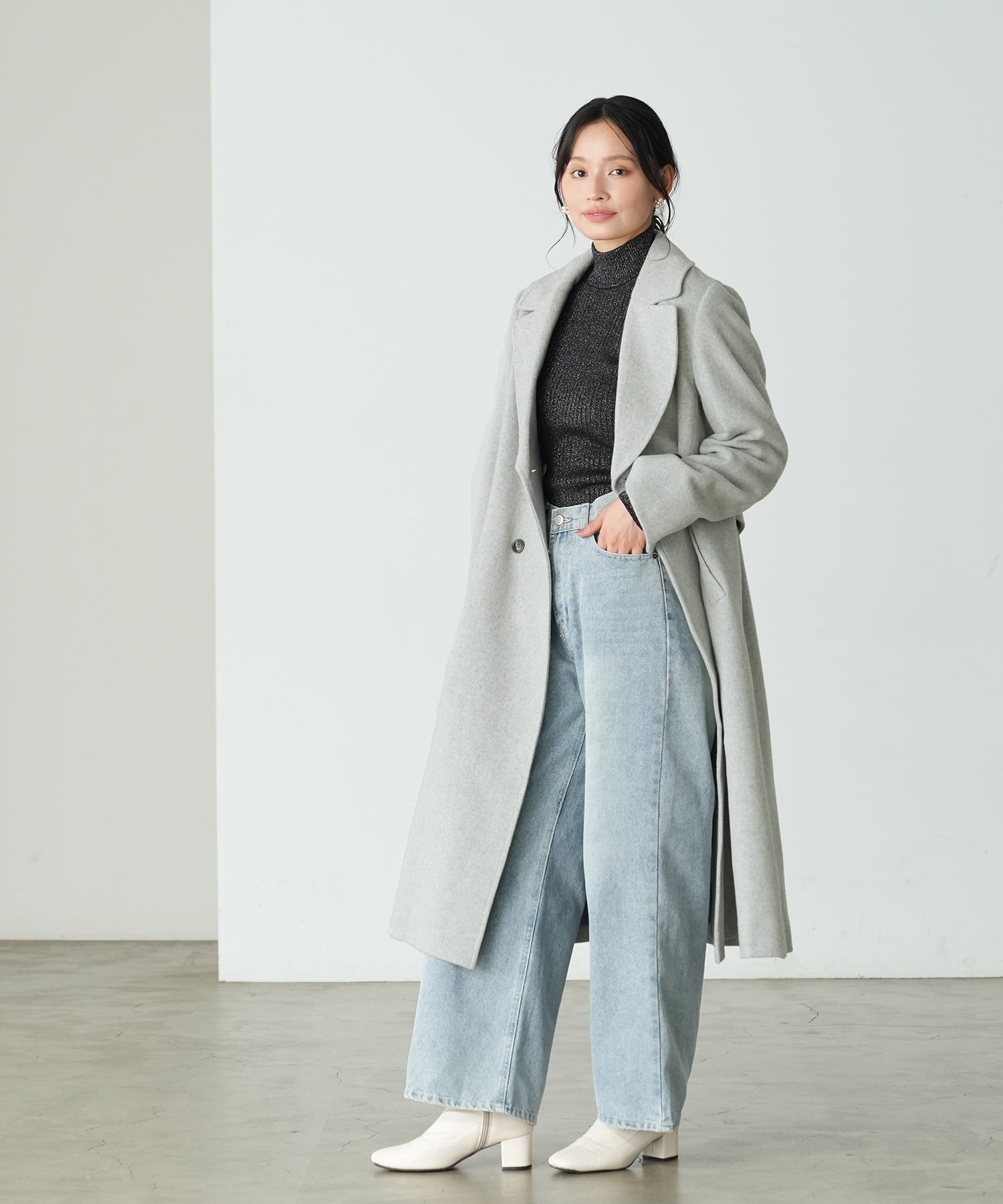 ライトグレー　model：165　着用サイズ：M