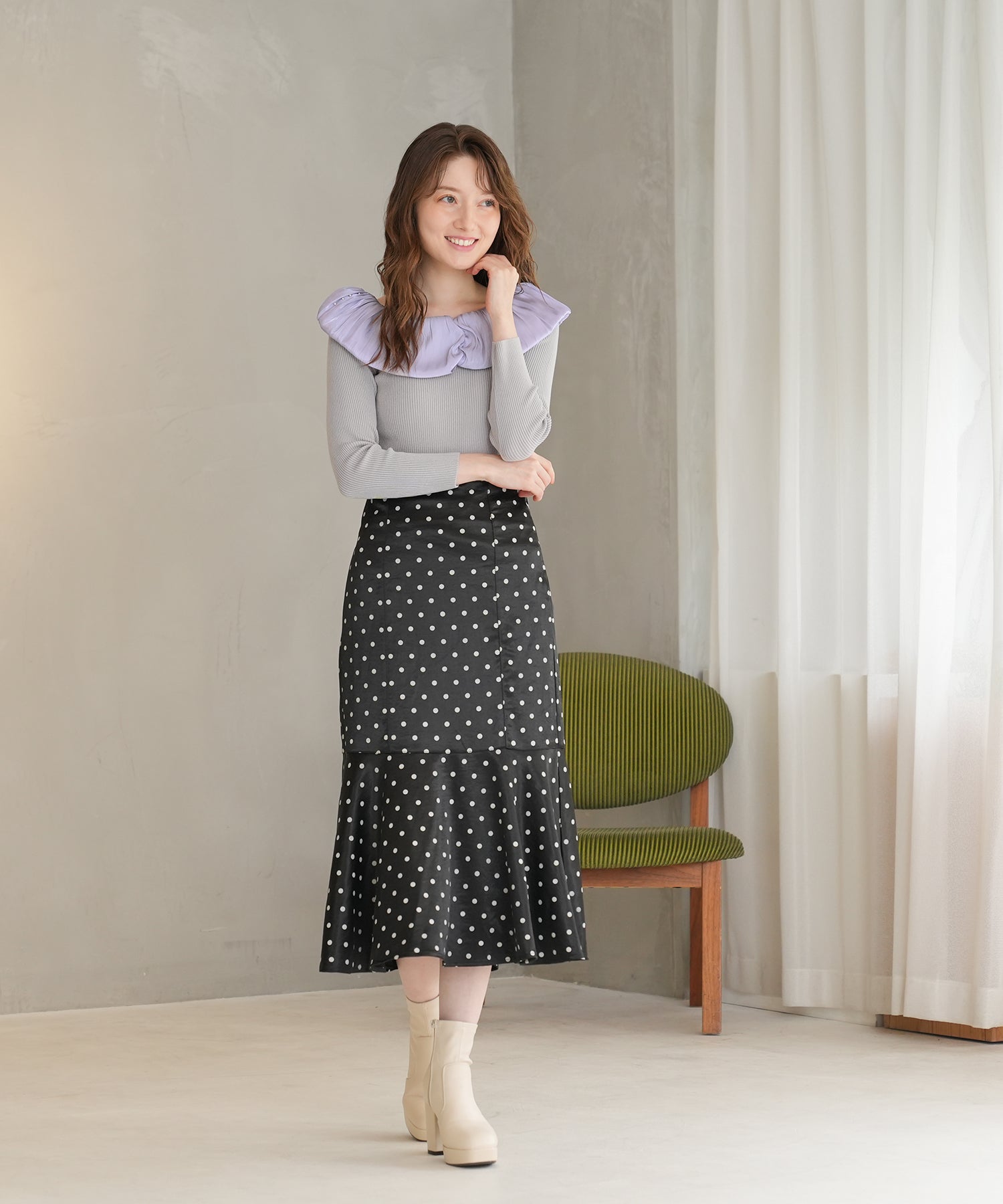 ライトグレー　model：163　着用サイズ：M