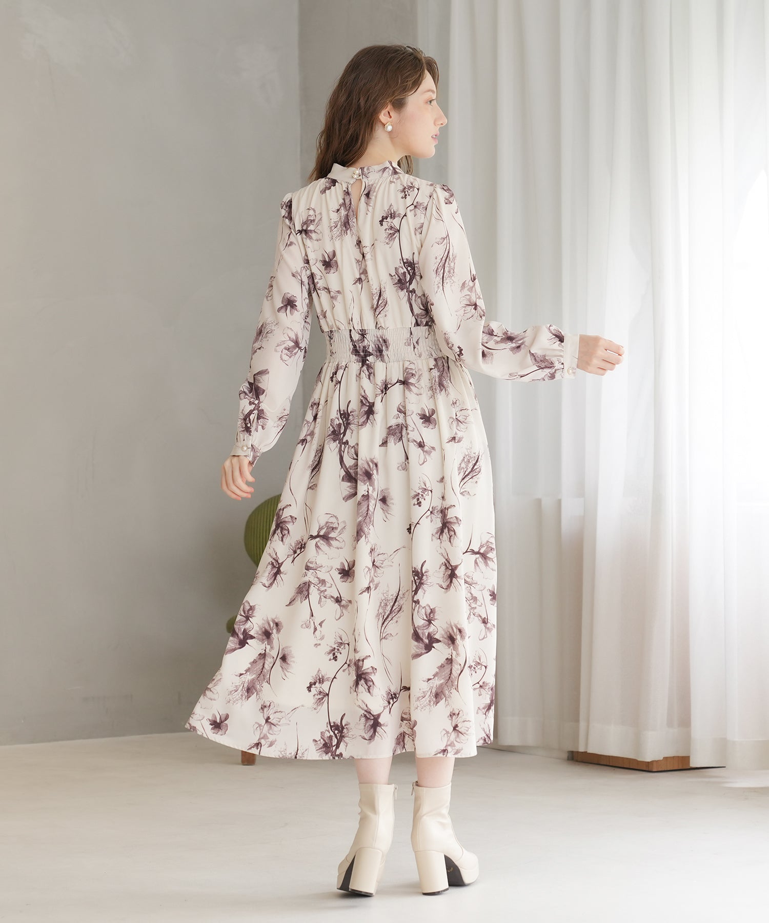 試着のみ♡ルネ♡リボンタイ　ワンピース ボウタイリボンニットワンピース(マキシ・ロングワンピース