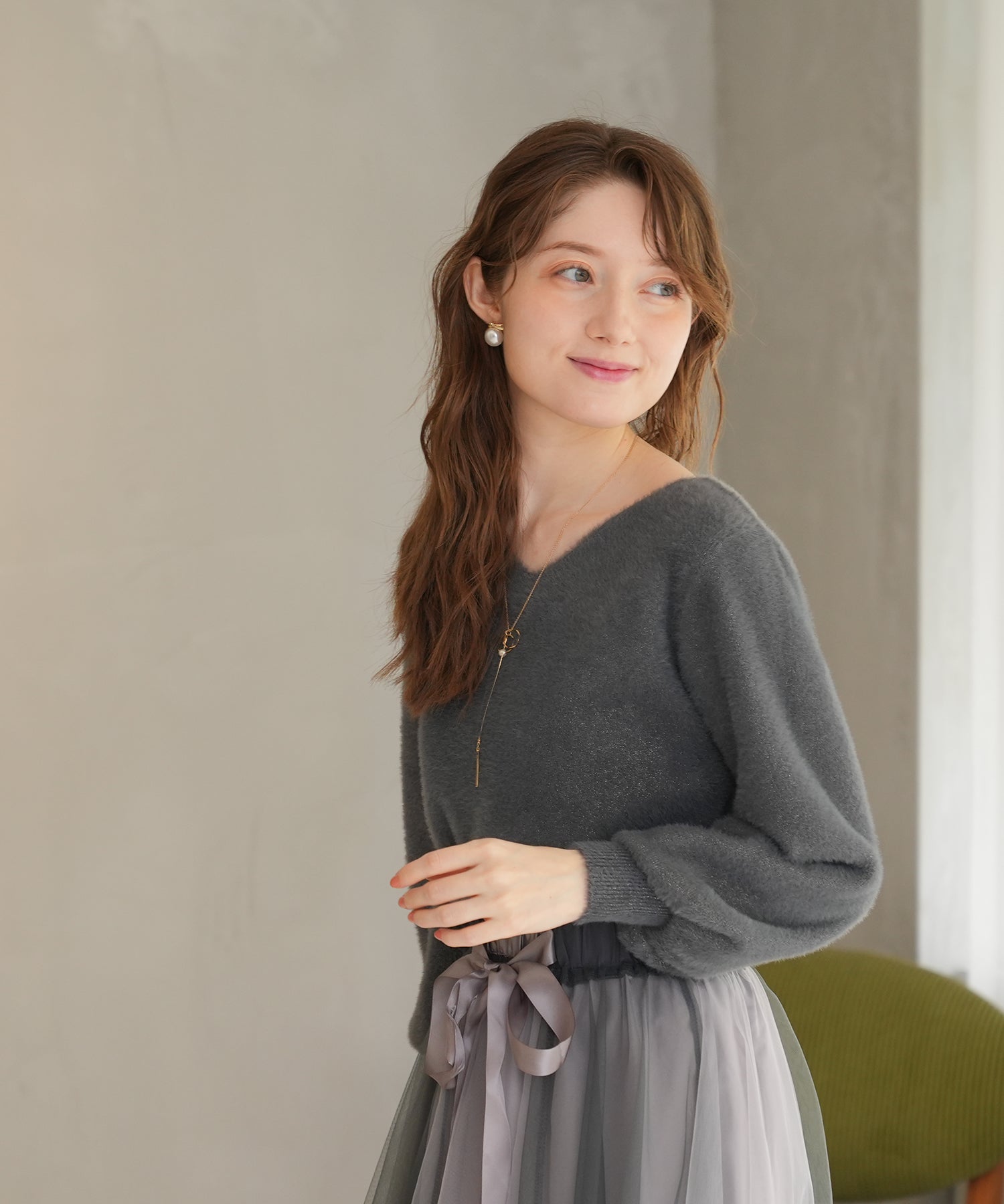 チャコール　model：163　着用サイズ：M