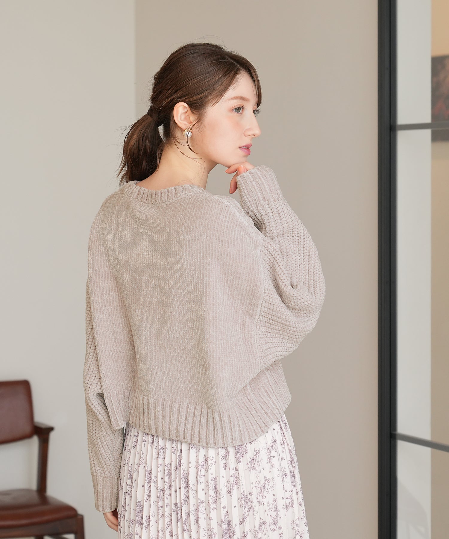 ピンクベージュ　model：163　着用サイズ：M