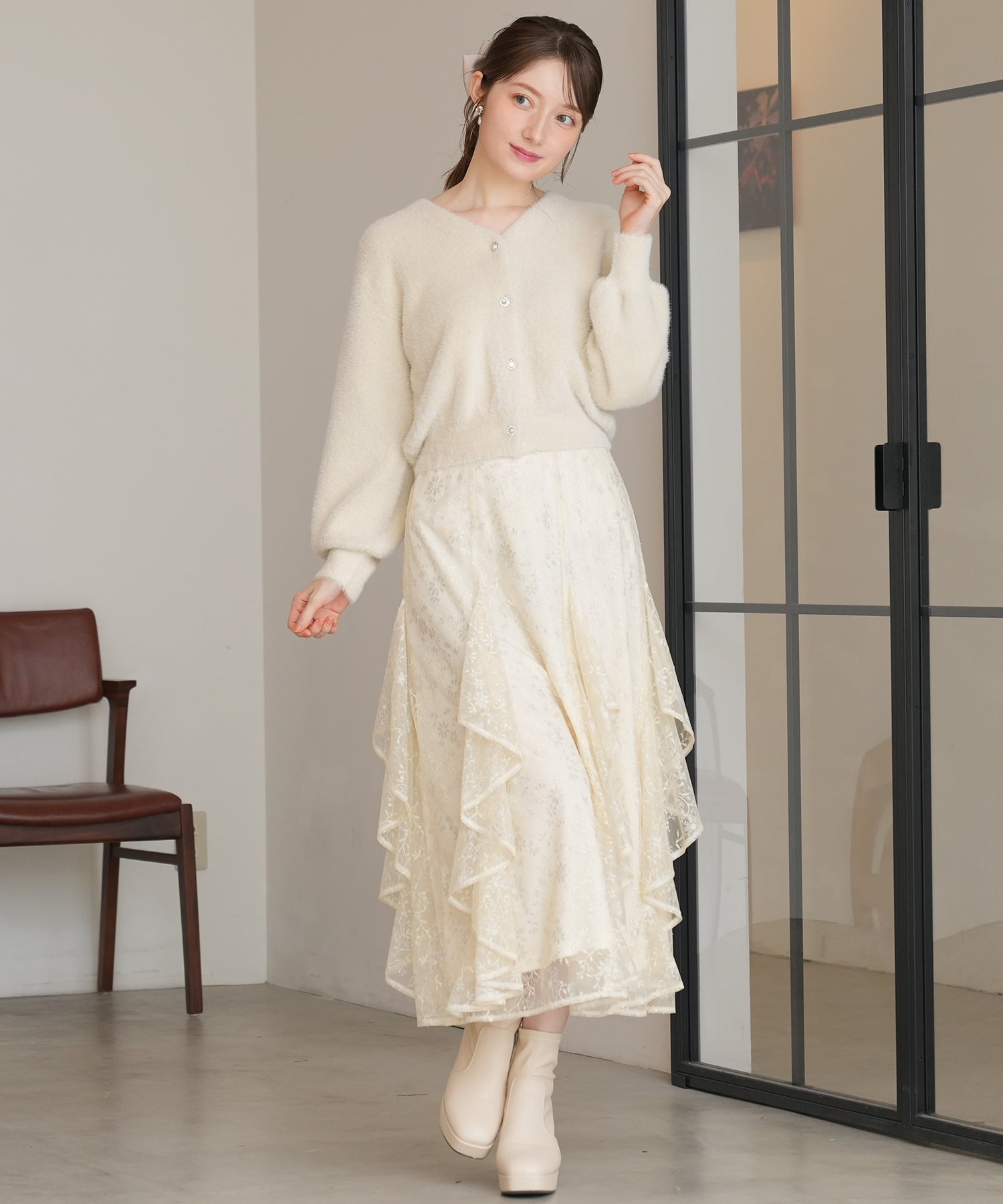 アイボリー　model:163cm  着用サイズ：M