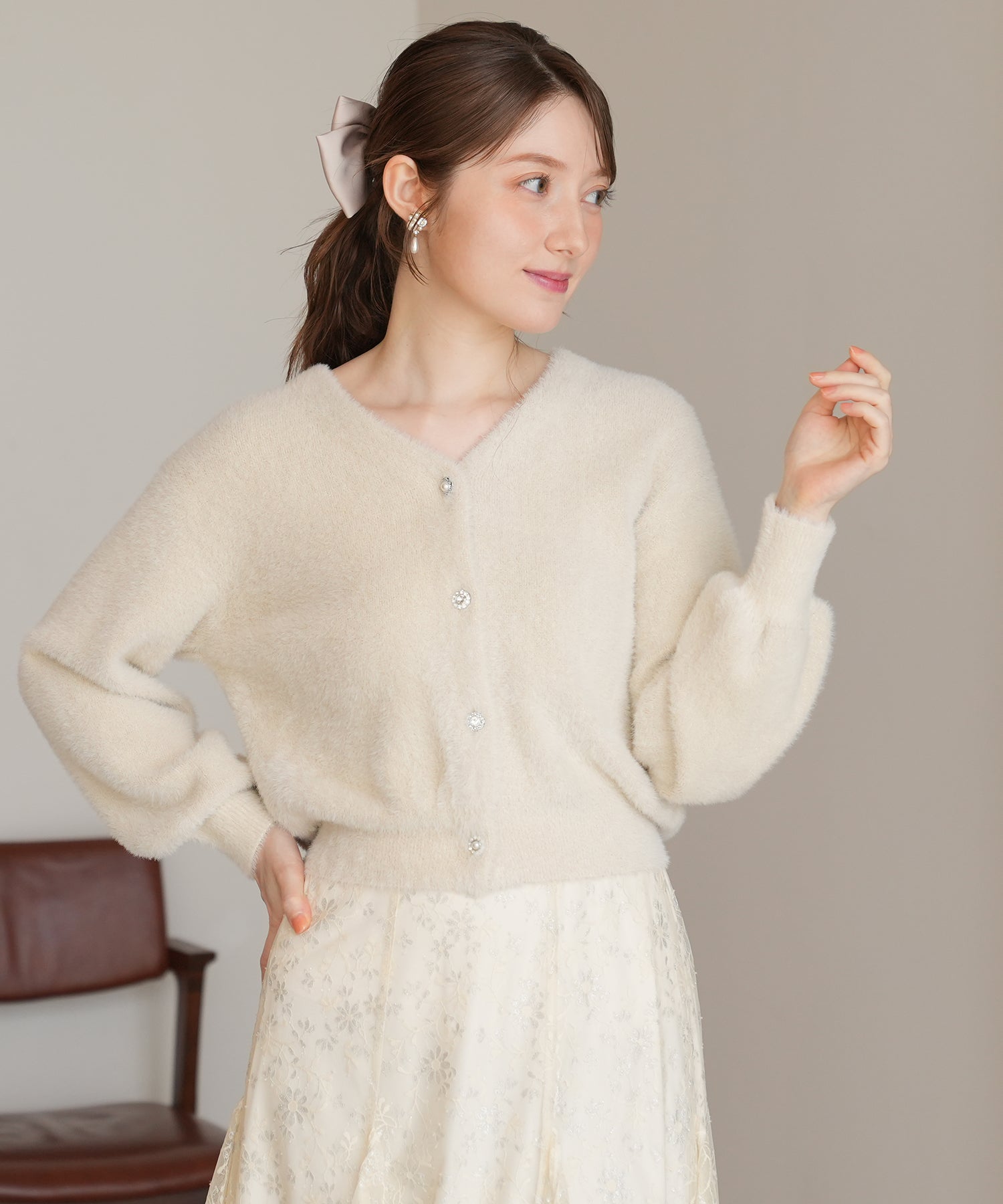 アイボリー　model:163cm  着用サイズ：M