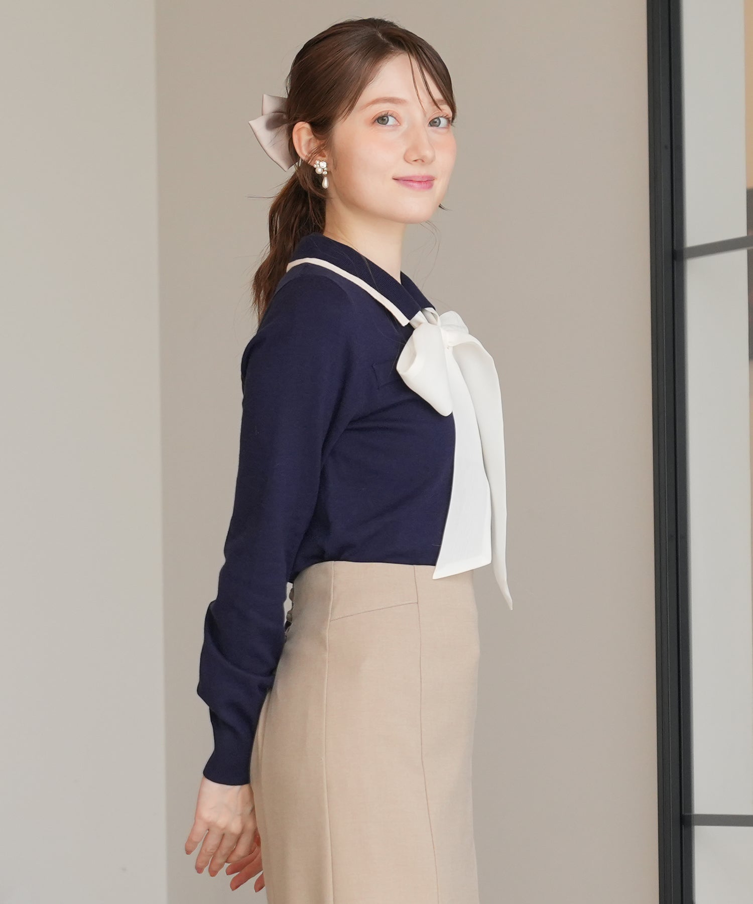 ネイビー　model:163cm  着用サイズ：M